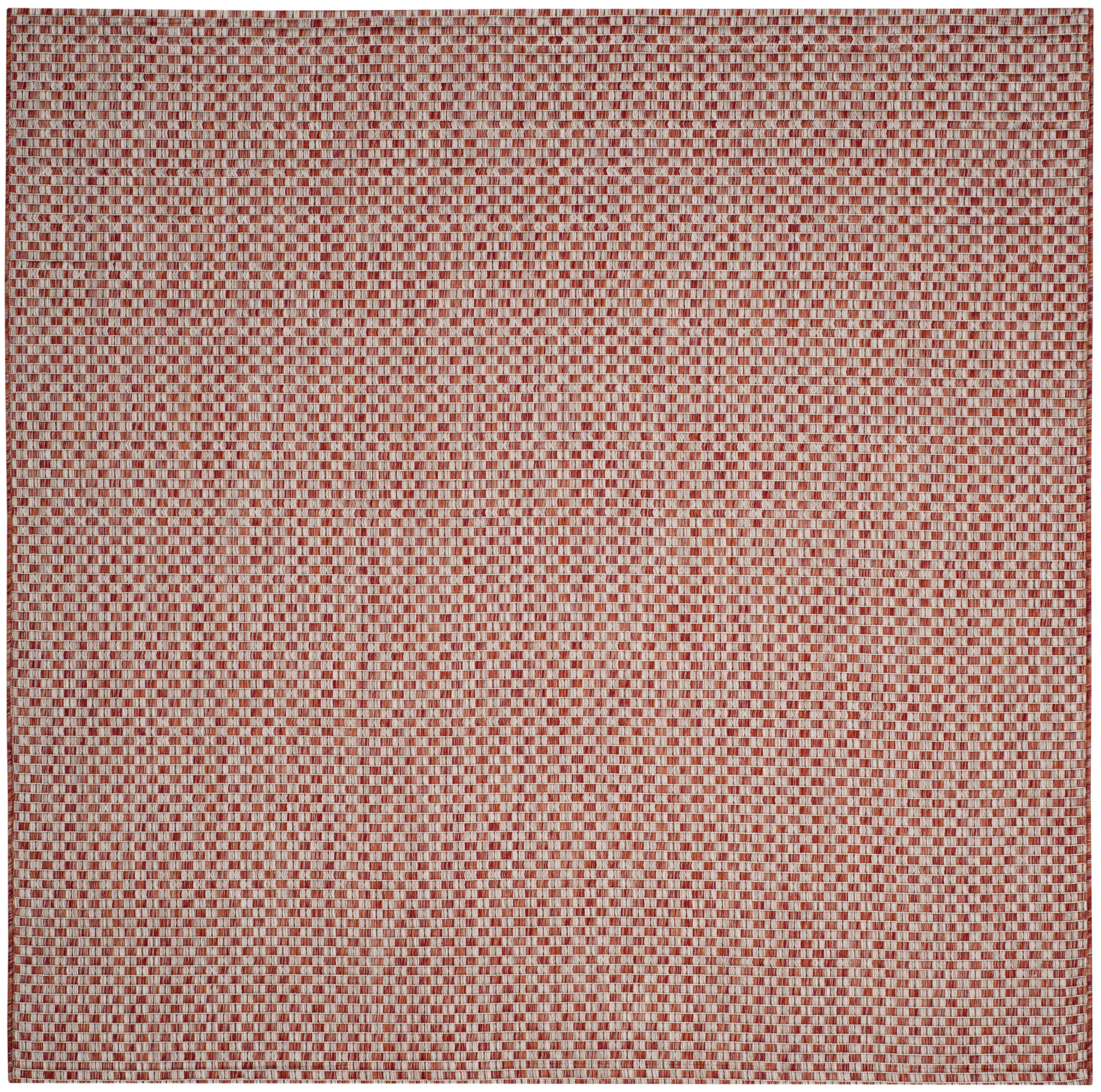 Courtyard CY8653 Power Loomed Indoor and Outdoor Area Rug - Rust/Light Grey - 4'x4' - Safavieh