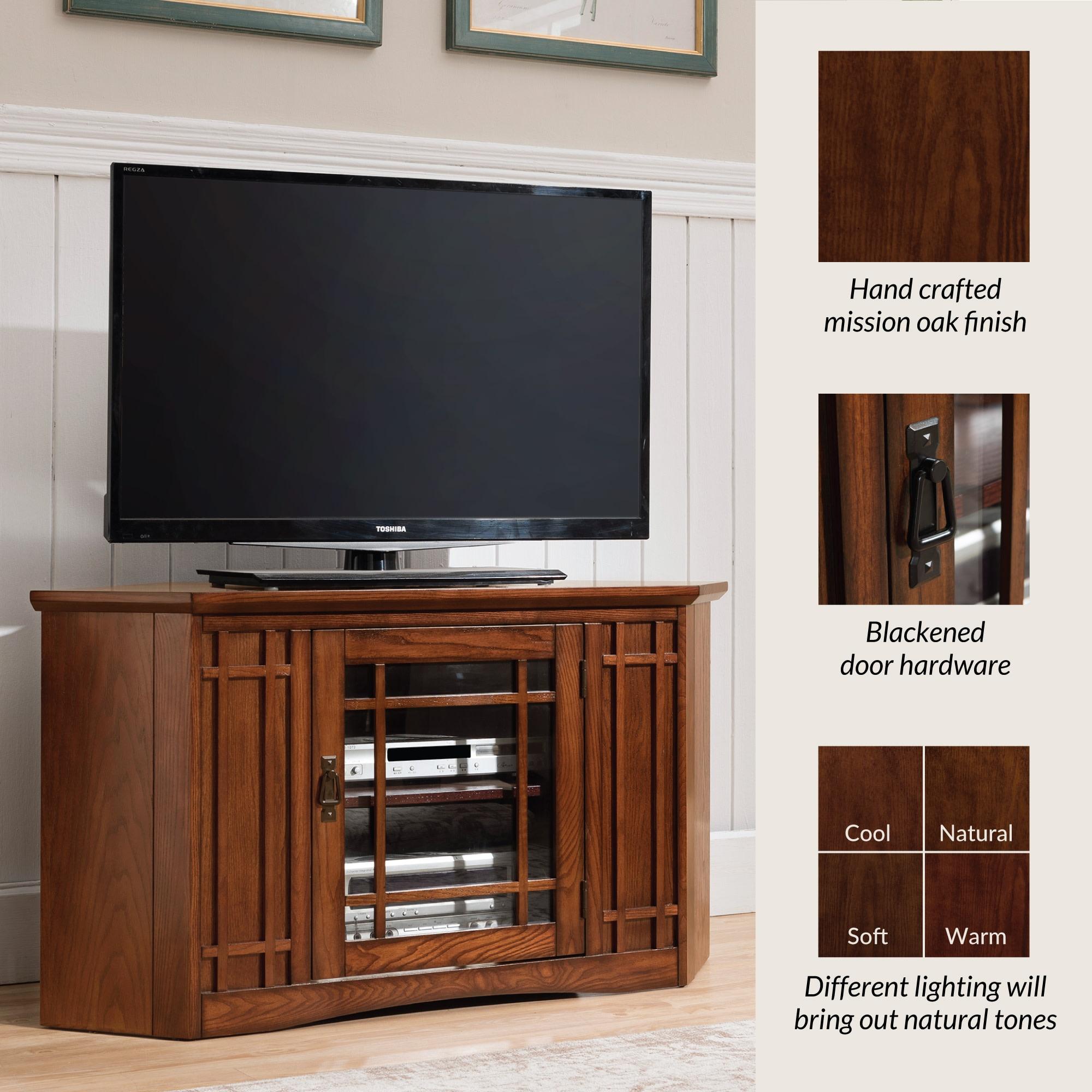 Leick Furniture Mission 46" Corner TV Stand in an Oak Finish