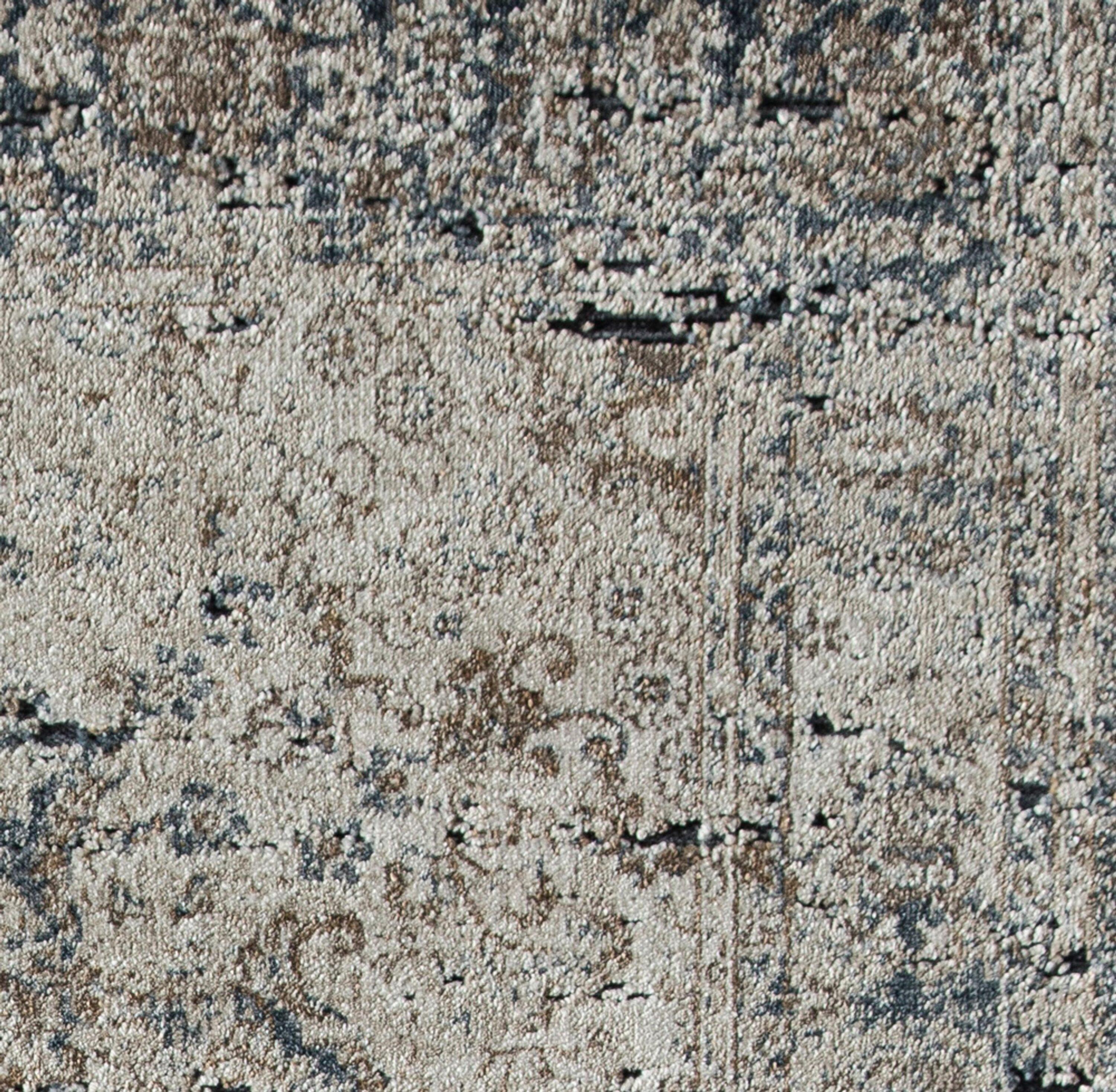 Rugs America Castle CB400A Blue Tan Abstract Transitional Blue Area Rug for Dining Room Rug Neutral Rug Living Room Rug Kitchen, 2'3"x8'