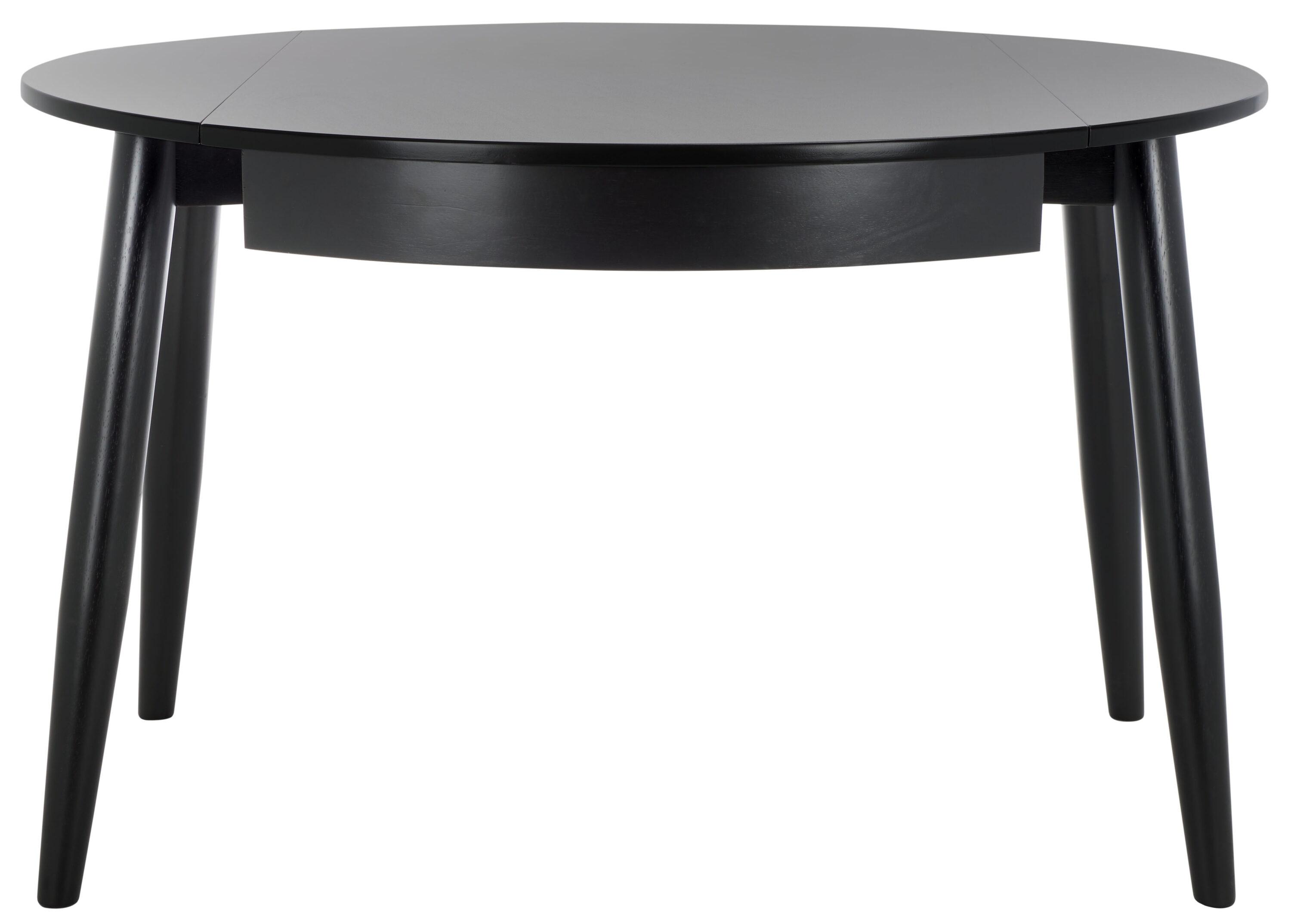 Black Round Reclaimed Wood Extendable Dining Table