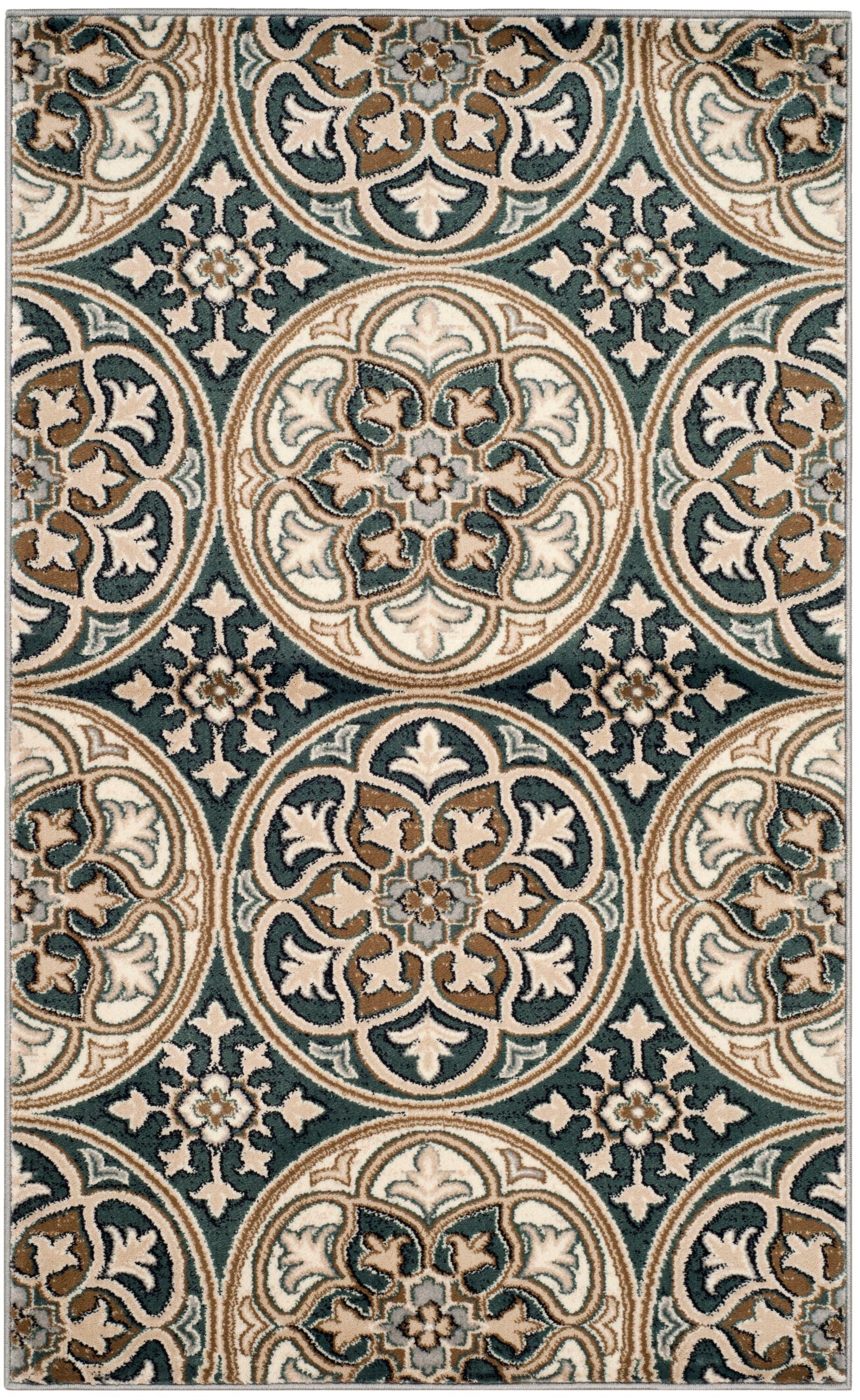 Lyndhurst LNH341 Power Loomed Accent Rug - Slate Blue/Beige - 3'3"x5'3" - Safavieh