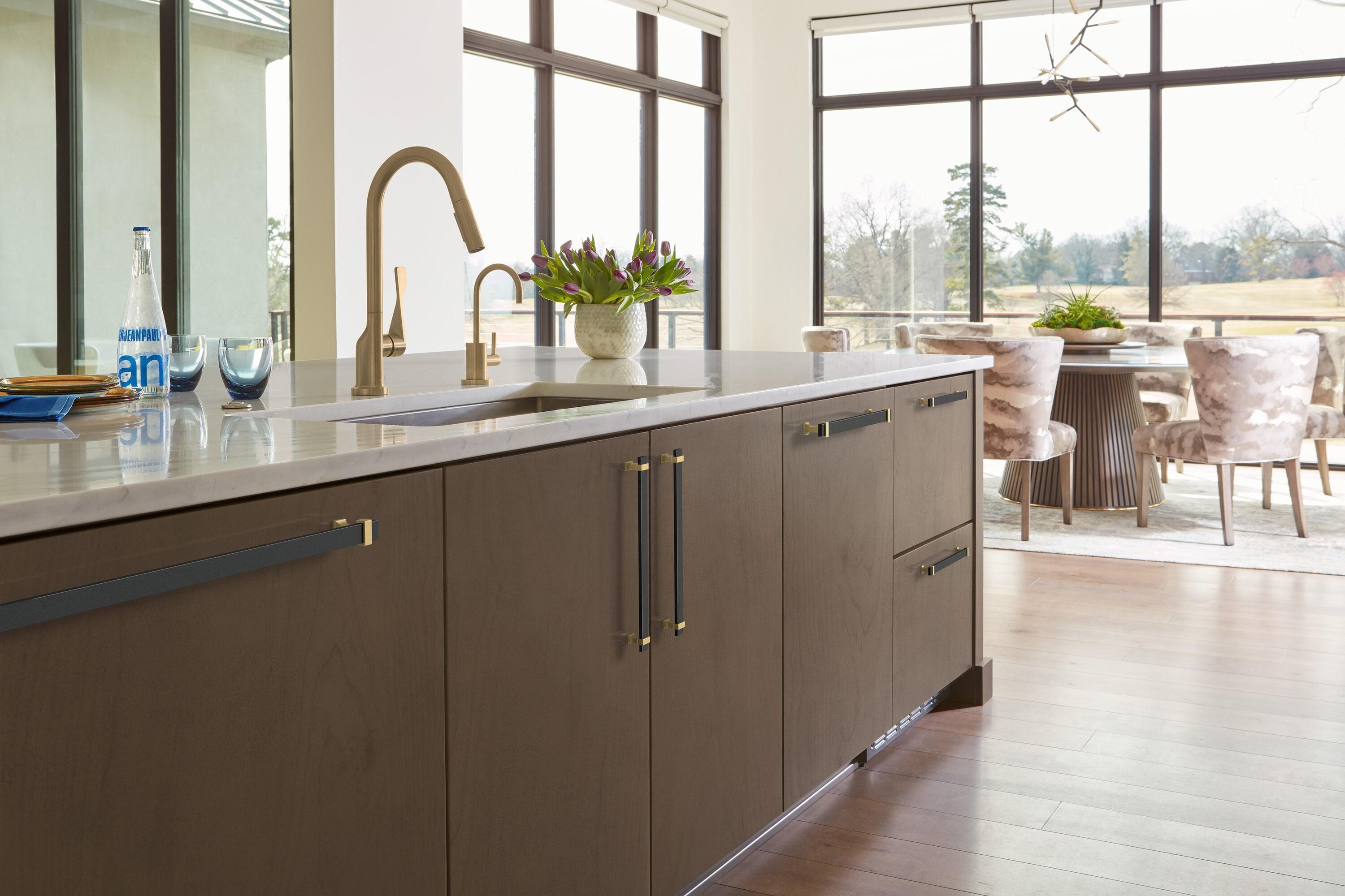 Amerock Overton 12 inch (305mm) Center-to-Center Brushed Matte Black/Champagne Bronze Appliance Pull