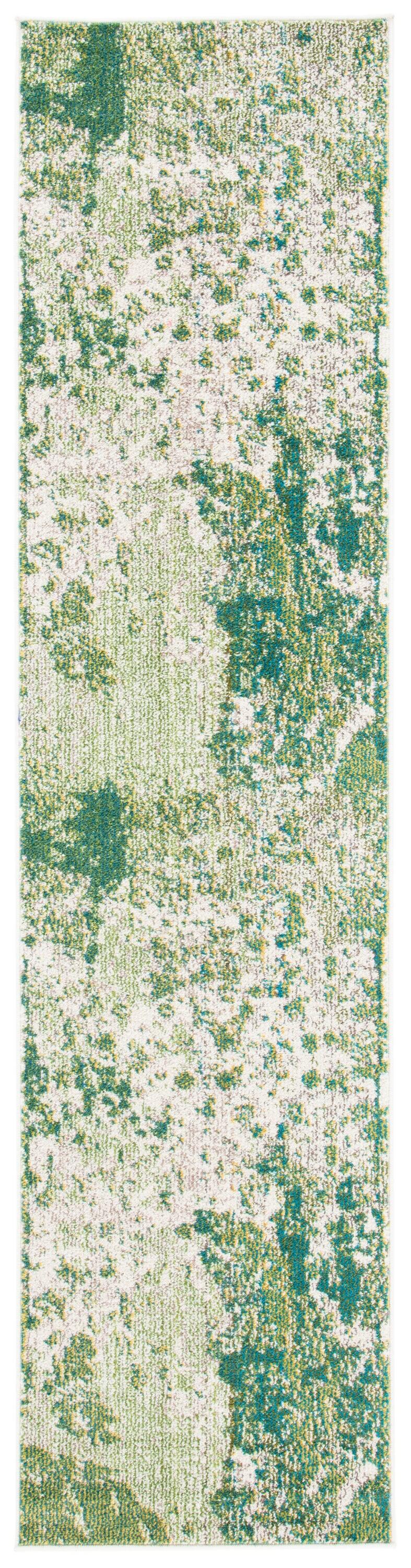 Madison MAD499 Power Loomed Indoor Runner Rug - Green/Ivory - 2'x8' - Safavieh