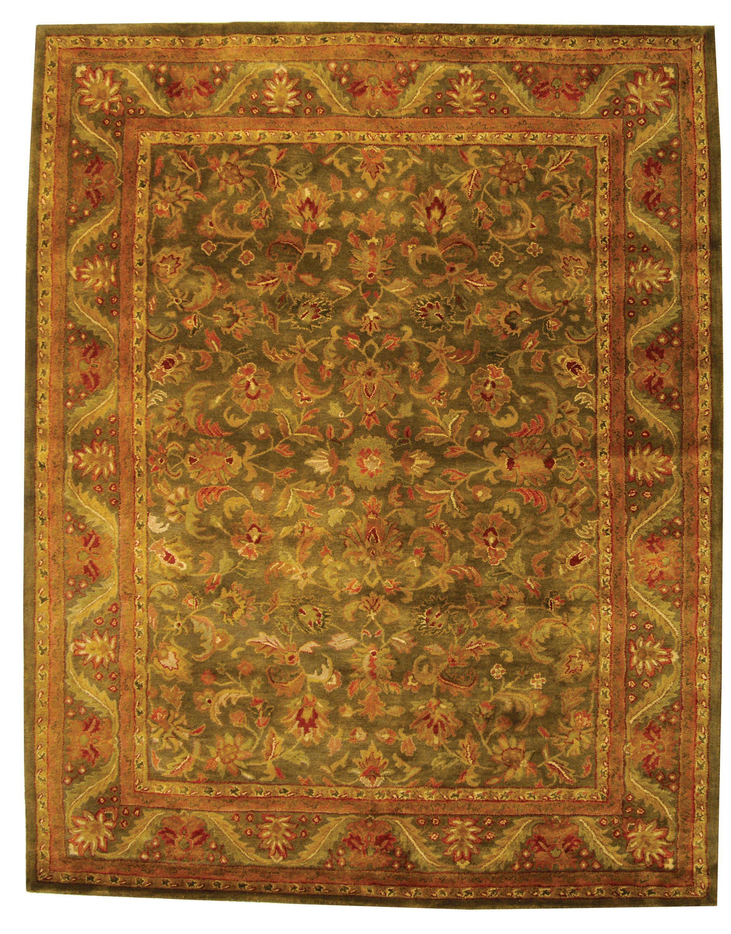 Antiquity AT52 Hand Tufted Indoor Area Rug - Green/Gold - 8'3"x11' - Safavieh