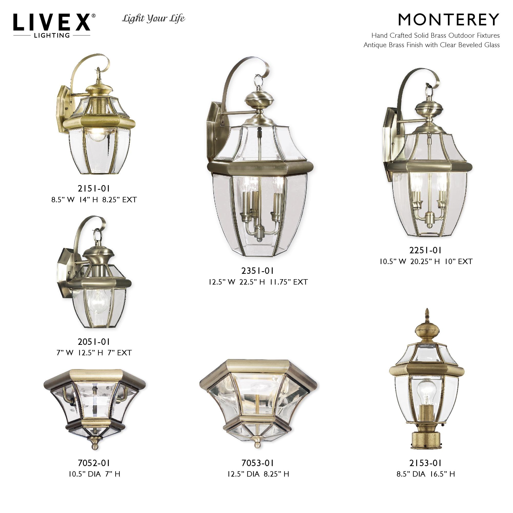 Livex Lighting Monterey 1 - Light Wall Light in  Antique Brass