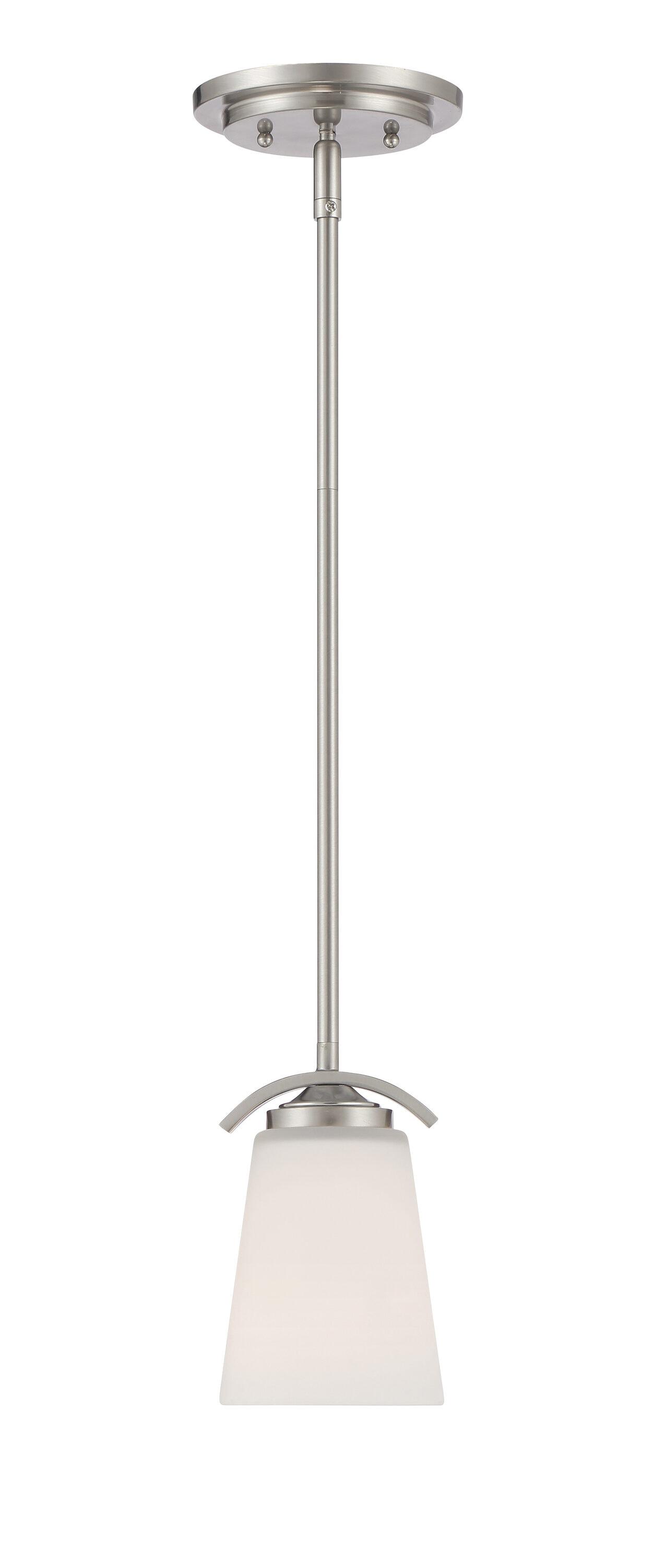 1 Light Mini Pendant In Transitional Style 7.5 Inches Tall By 4.75 Inches Wide-Brushed Nickel Finish Minka Lavery 4961-84