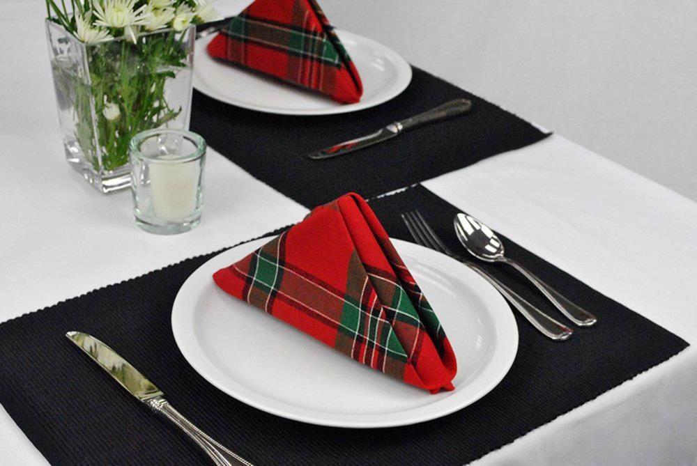 Design Imports Black Ribbed Placemat Set/6