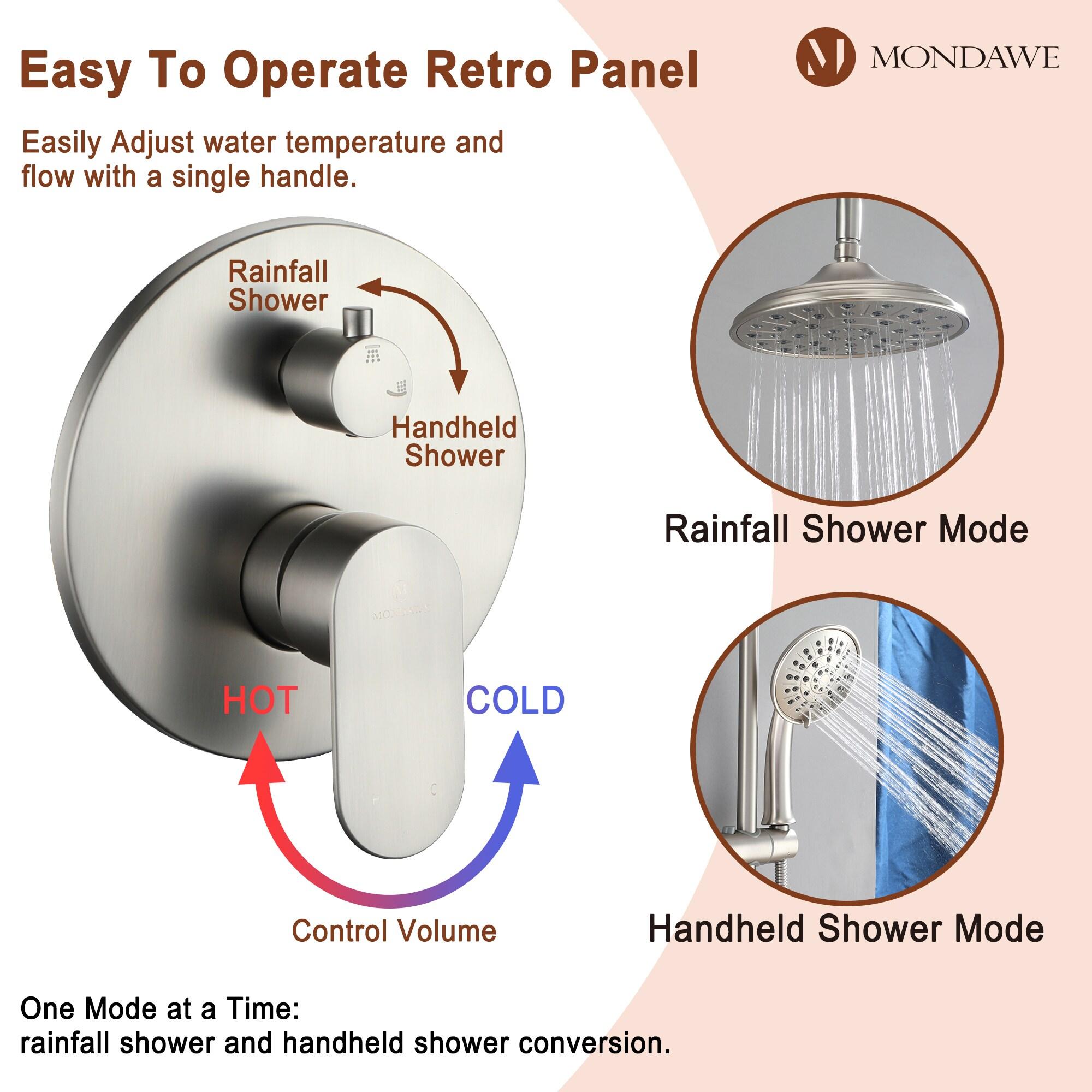 Calliope Wall Mounted 2-Function Retro Pressure-Balanced Shower System with 3 Setting Handheld