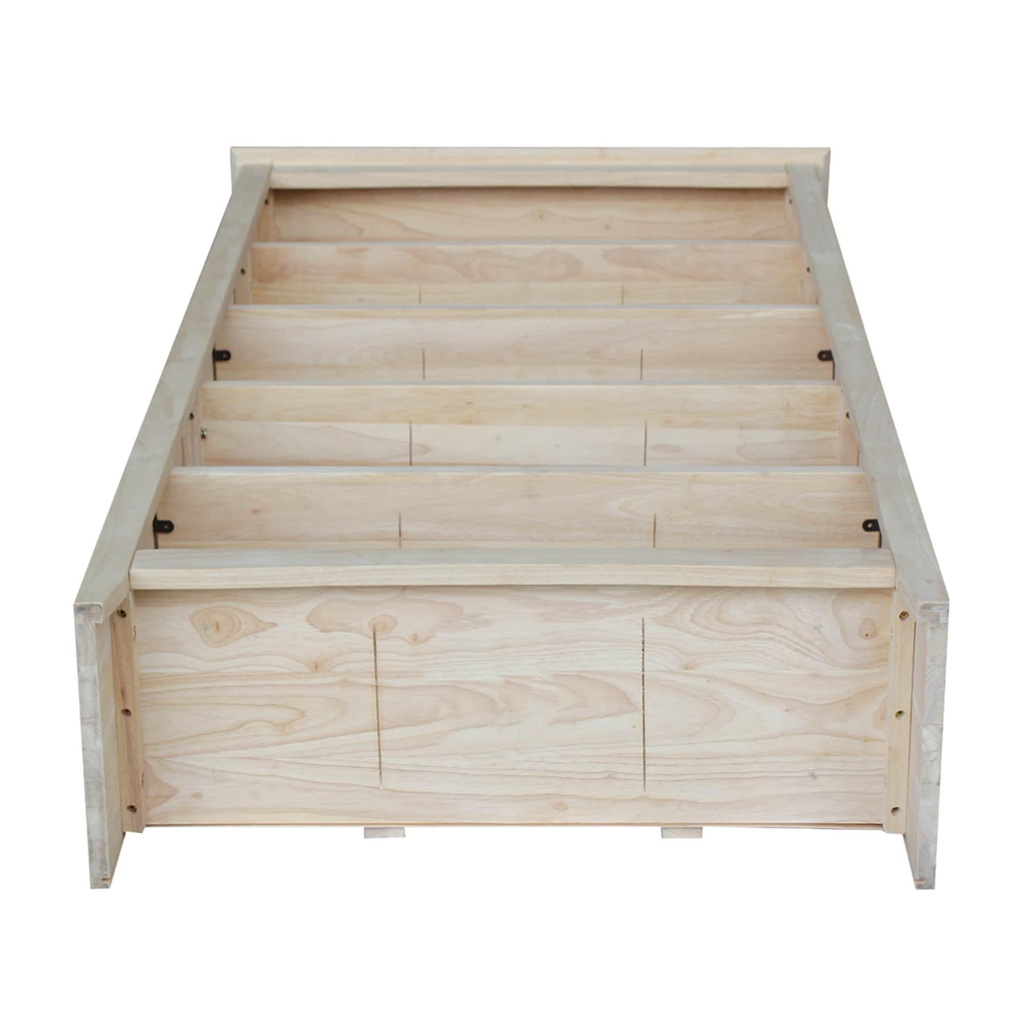 60" Shaker Bookshelf Unfinished - International Concepts: Solid Parawood, 5-Shelf Storage