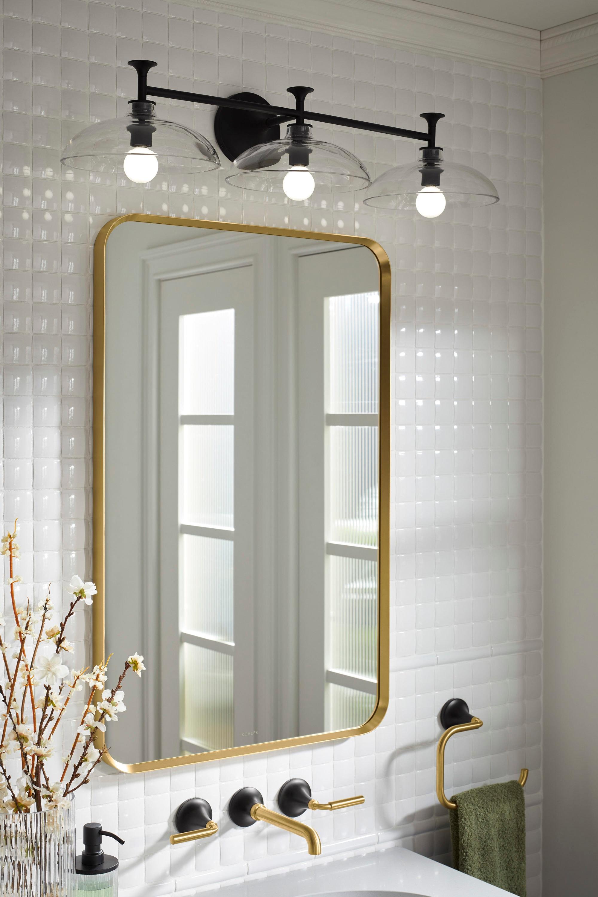 Tone 3 Light Indoor Bathroom Vanity Light Fixture, UL Listed