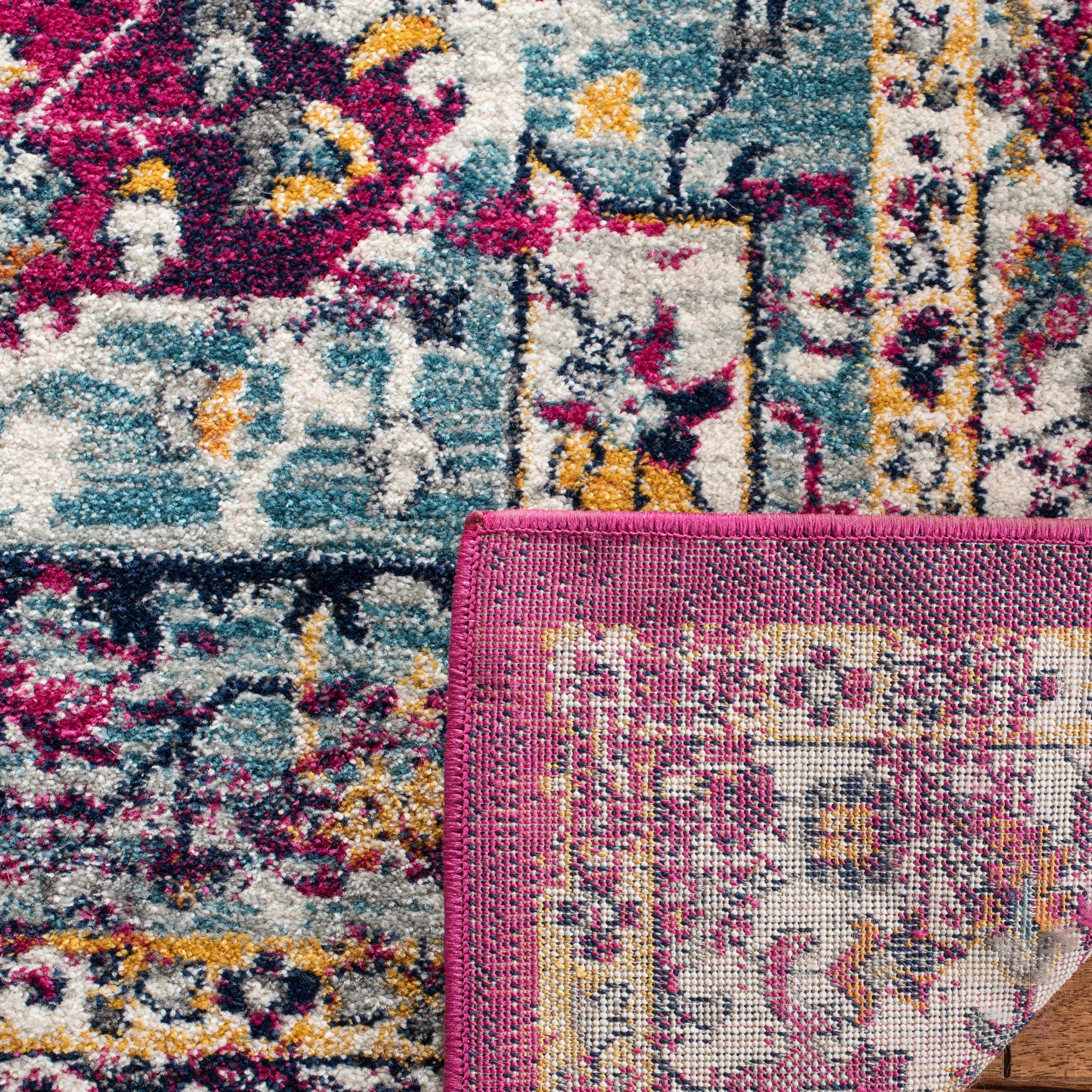 Evoke EVK275 Power Loomed Area Rug - Fuchsia/Ivory - 3'x5' - Safavieh.