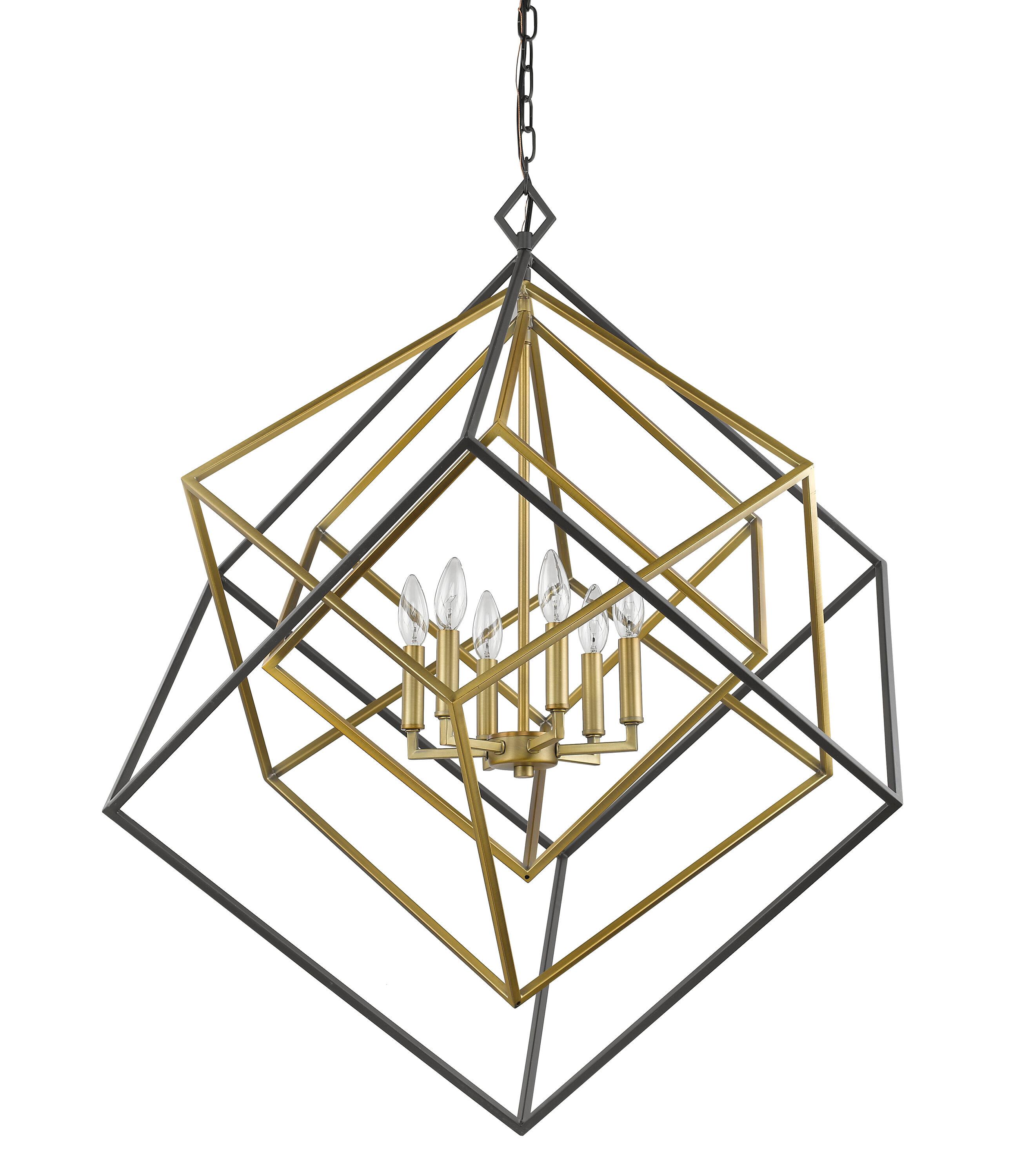 Z-Lite Euclid 6 - Light Chandelier in  Olde Brass/Bronze