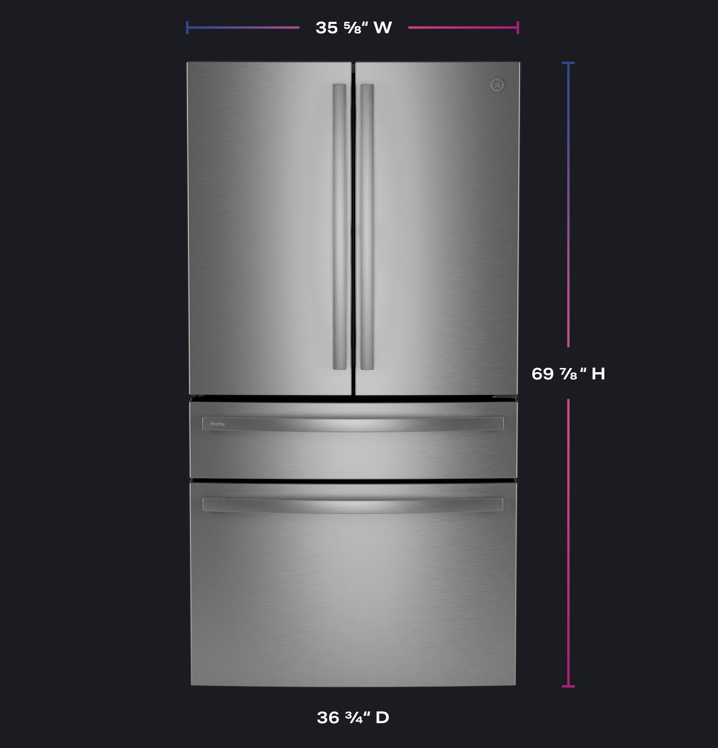 GE Profile™ Series Energy Star Smart 29 Cu. Ft. Fingerprint Resistant 4-Door French-Door Refrigerator