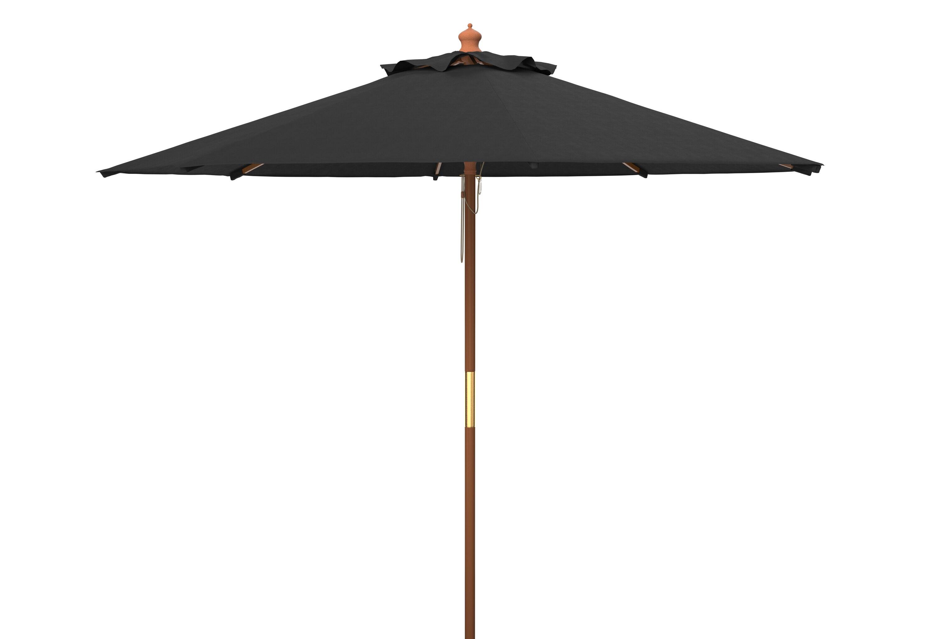 Cannes 11Ft Wooden Pulley Market Umbrella  - PAT8109 - Grey - Safavieh