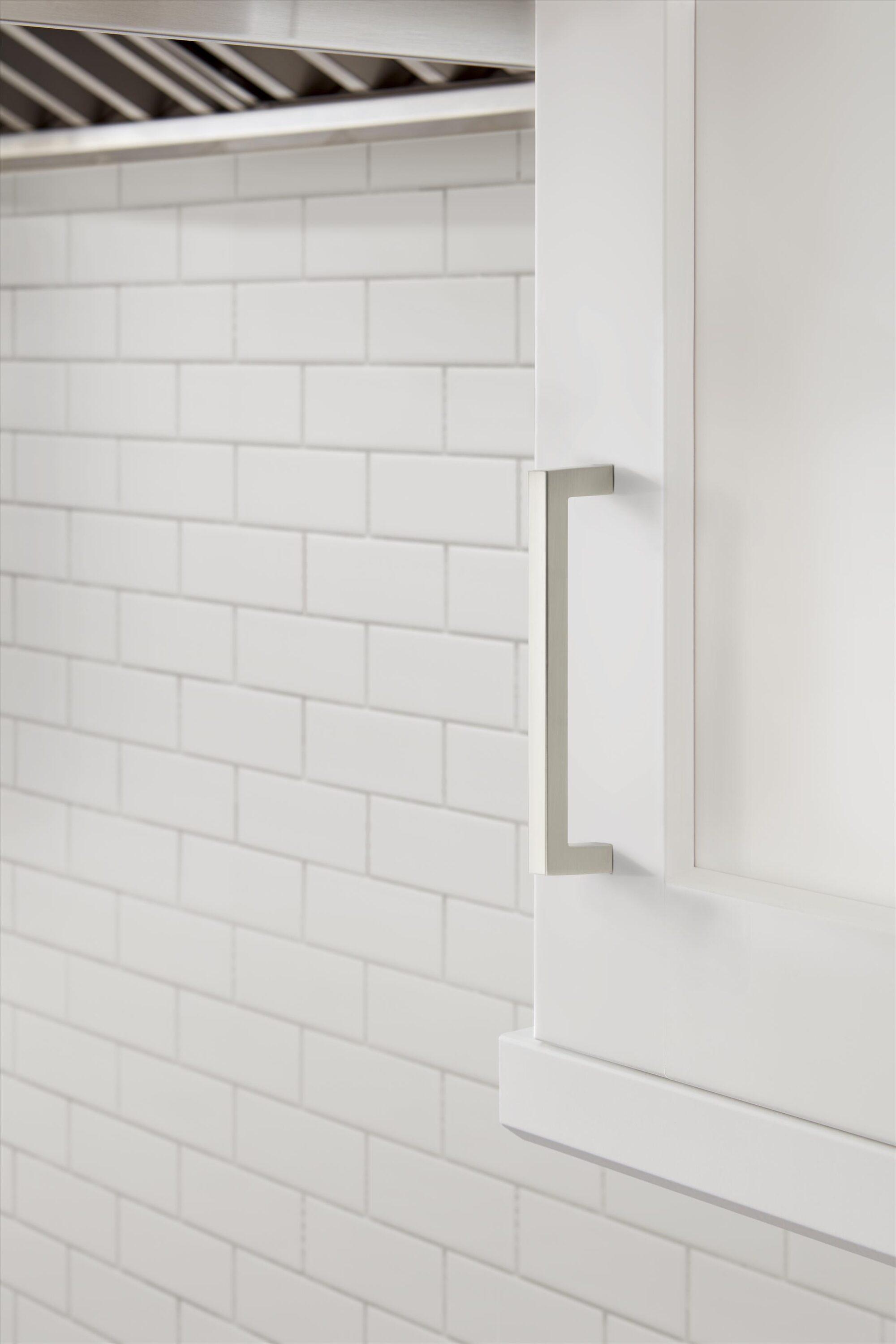 Sleek Satin Nickel Modern Bar Cabinet Pull with Mounting Hardware