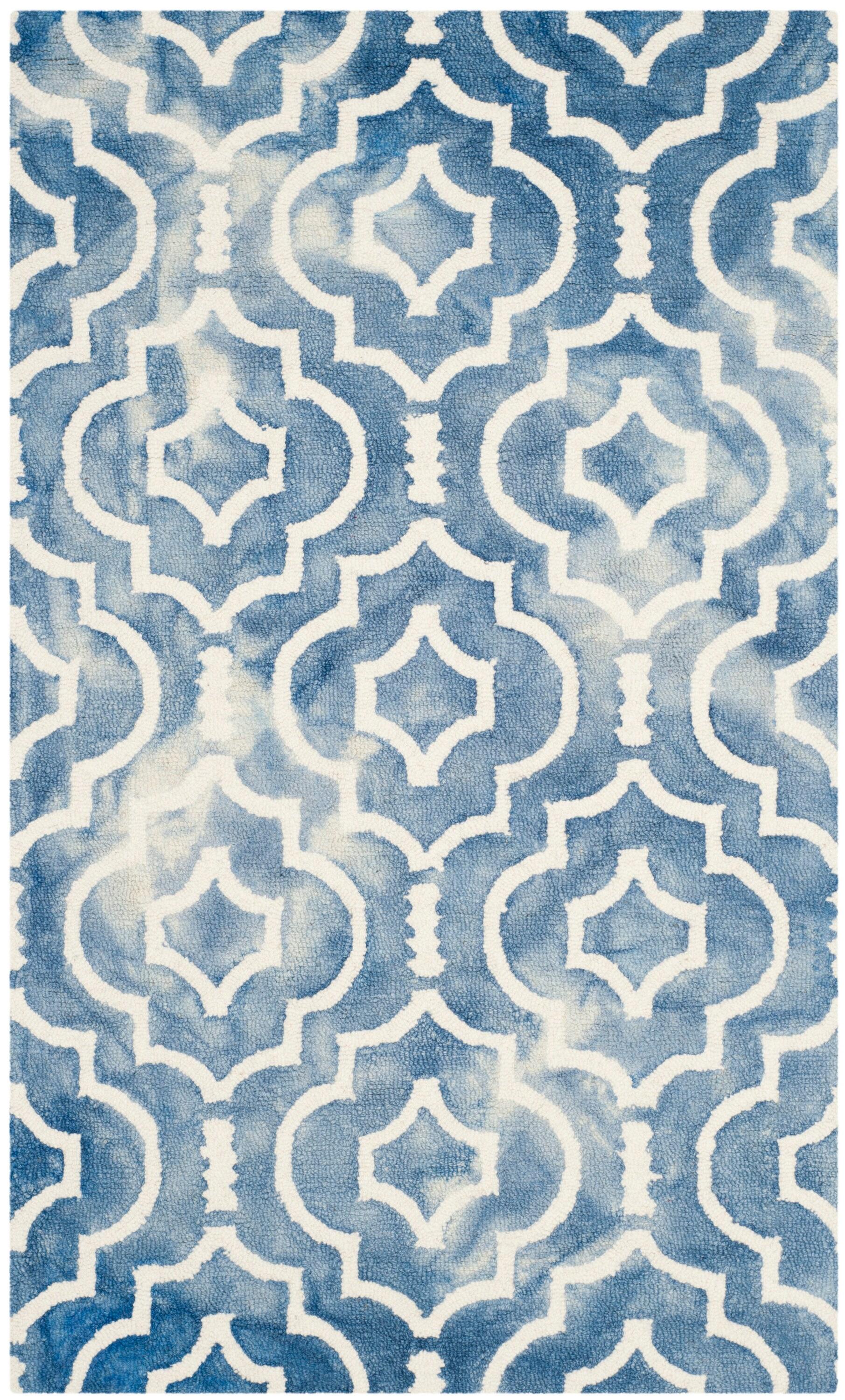 Dip Dye DDY538 Hand Tufted Accent Rug - Blue/Ivory - 3'x5' - Safavieh.