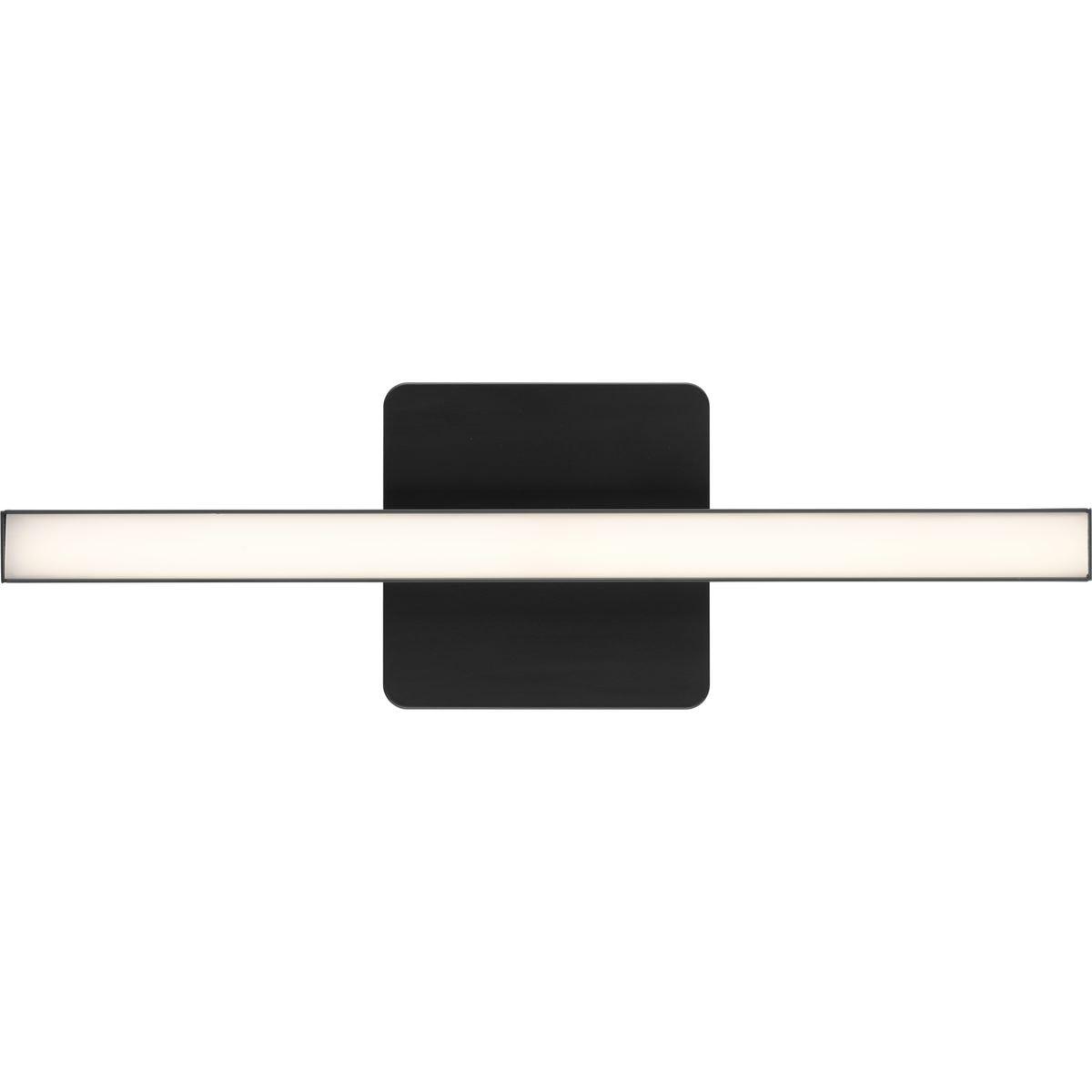 Progress Lighting Phase 4 1-Light LED Linear Vanity Light, Matte Black, Rectangular Acrylic Shade