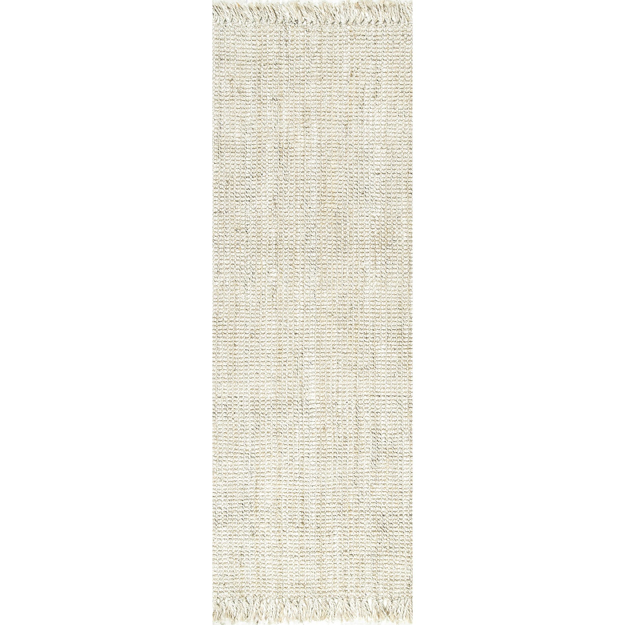 nuLOOM Daniela Chunky Jute Natural 2' 6" x 10' Farmhouse Runner Rug