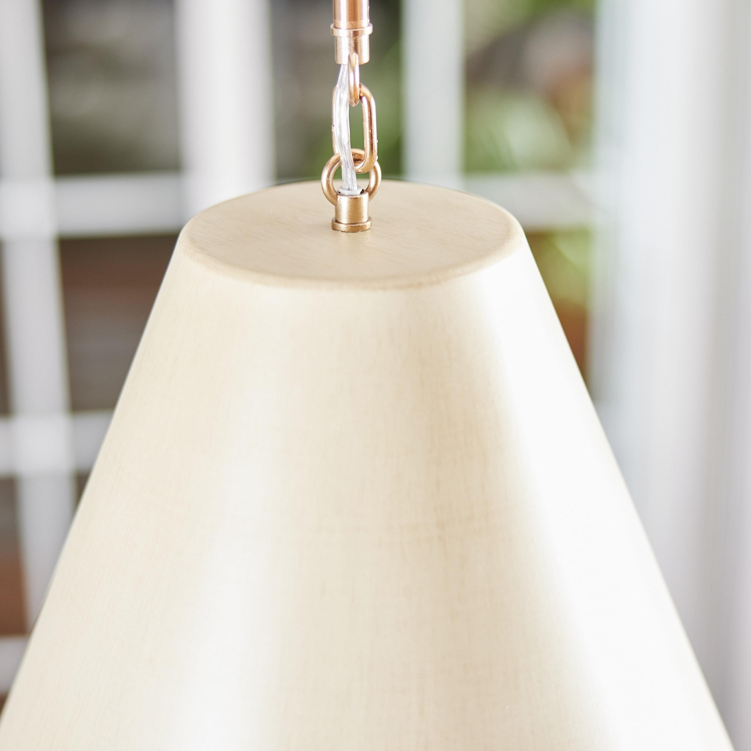 Elegant Gordon Small Pendant in Antique White and Satin Bronze