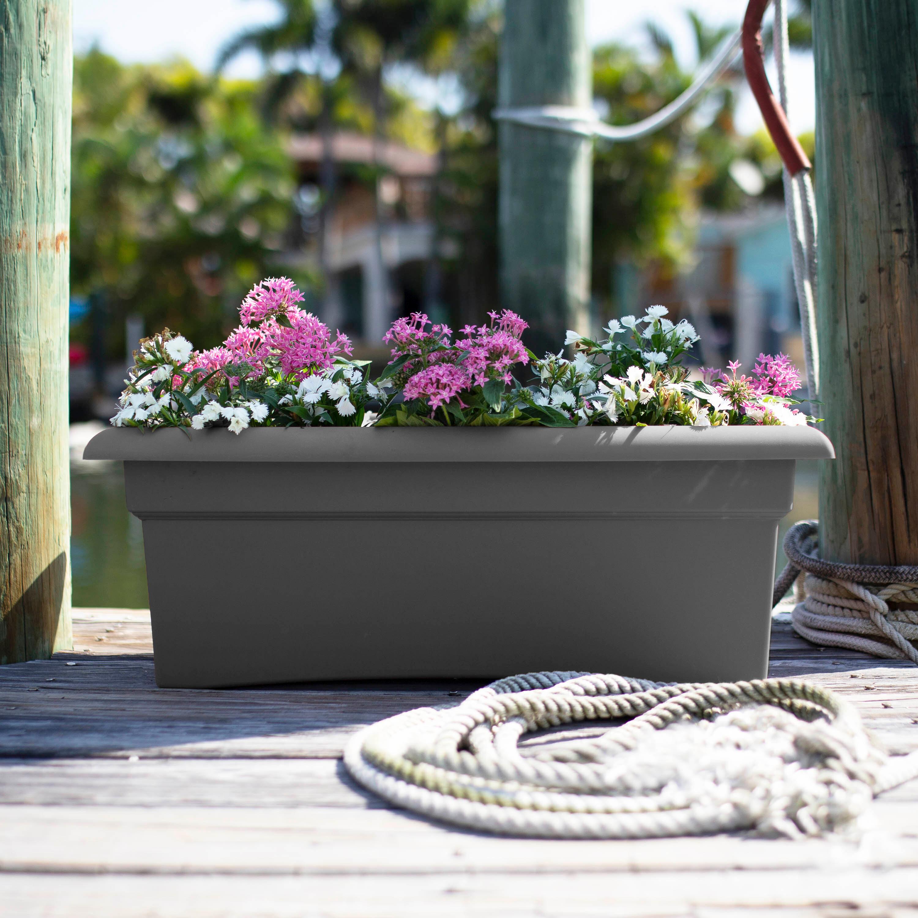 Bloem 26"x11" Veranda Rectangular Window Deck Box Planter Charcoal