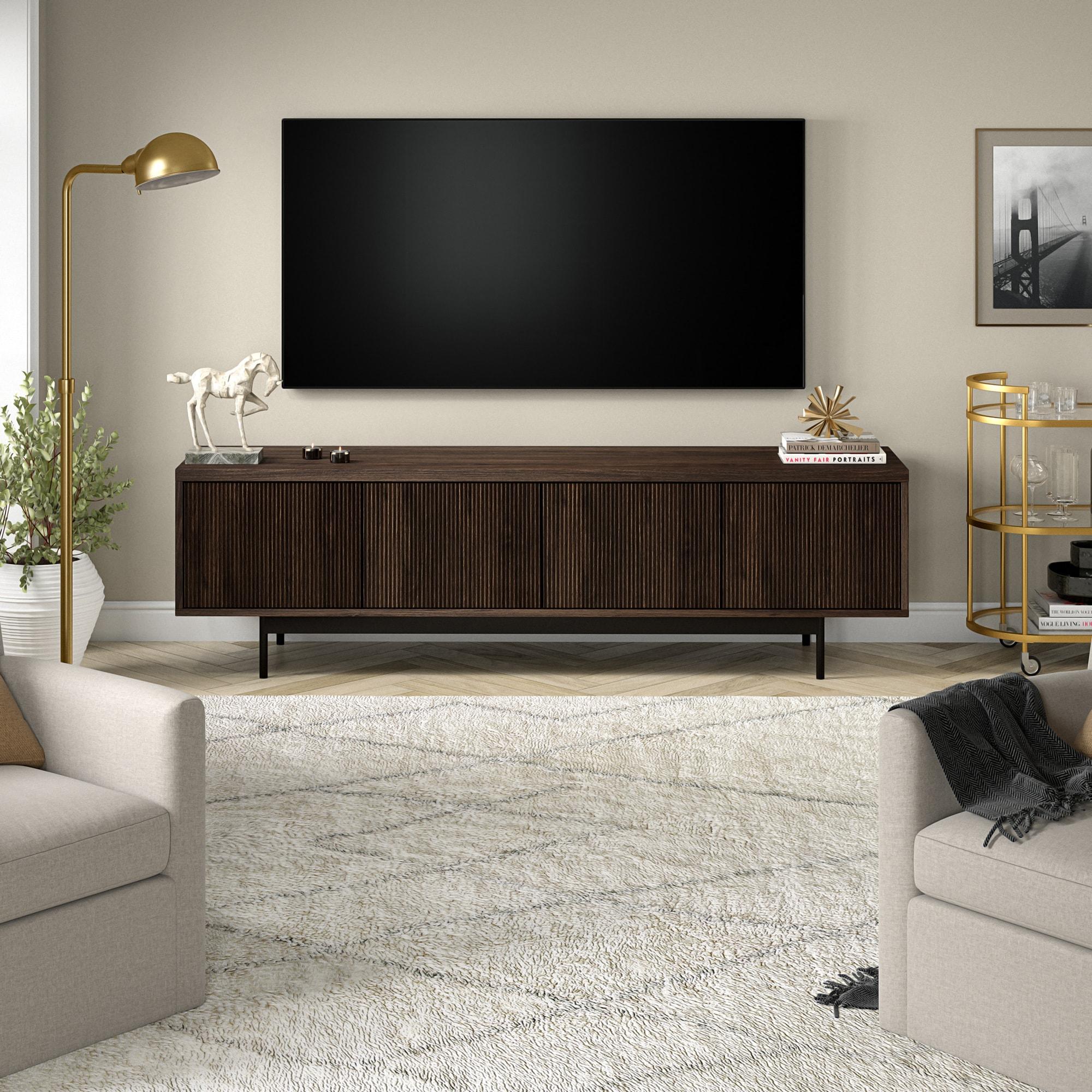 Evelyn&Zoe Whitman Rectangular TV Stand for TV's up to 75" in Alder Brown
