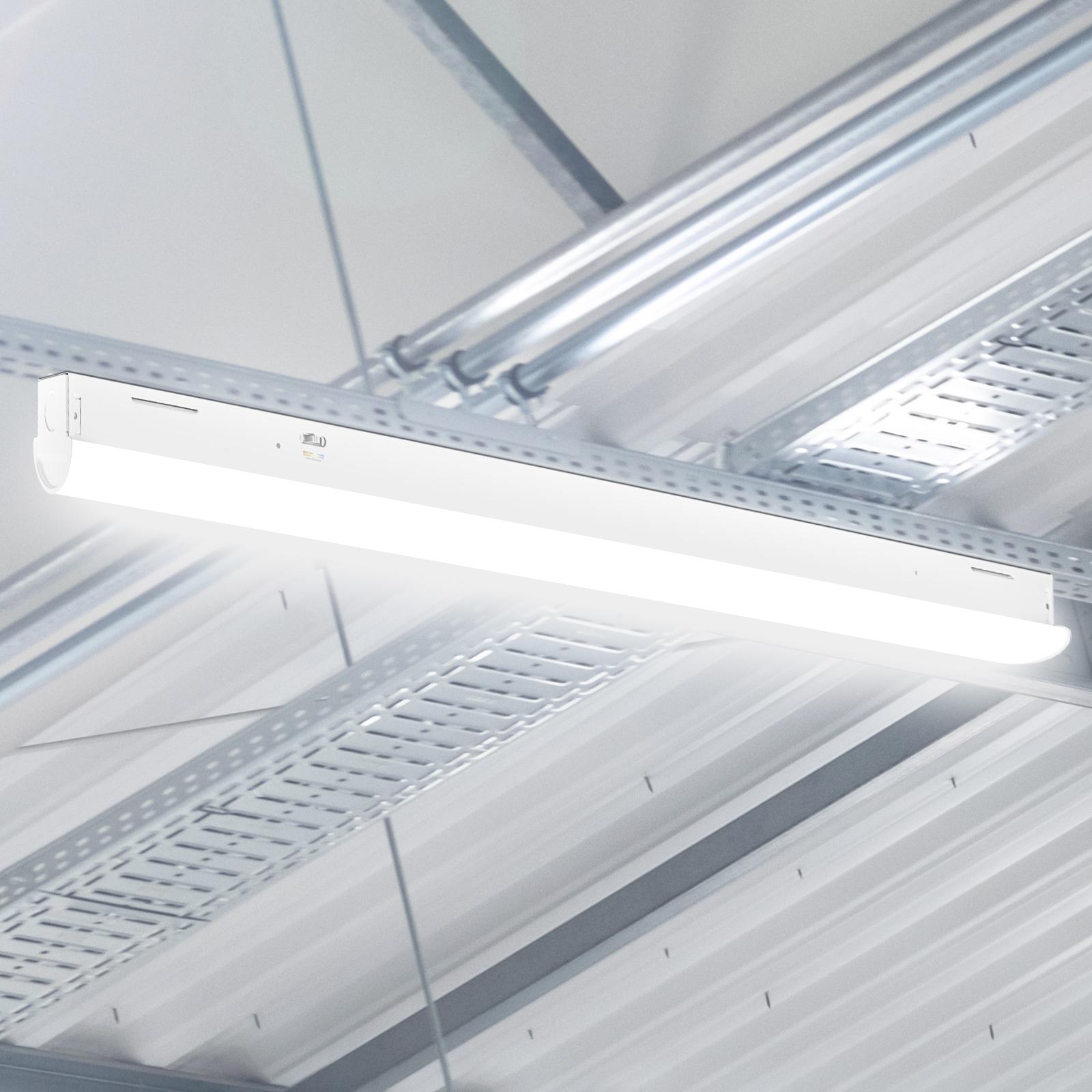 Luxrite 3FT Slim LED Shop Light, 25W, 3450 Lumens, 3 Color Selectable 3500K-5000K, 0-10V Dimmable, Damp Rated UL Listed