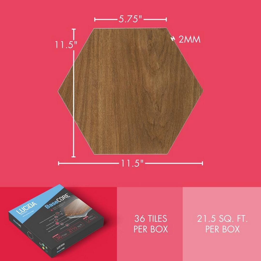 BaseCore HEX 12mil x 5.75" W Peel and Stick Vinyl Plank Flooring