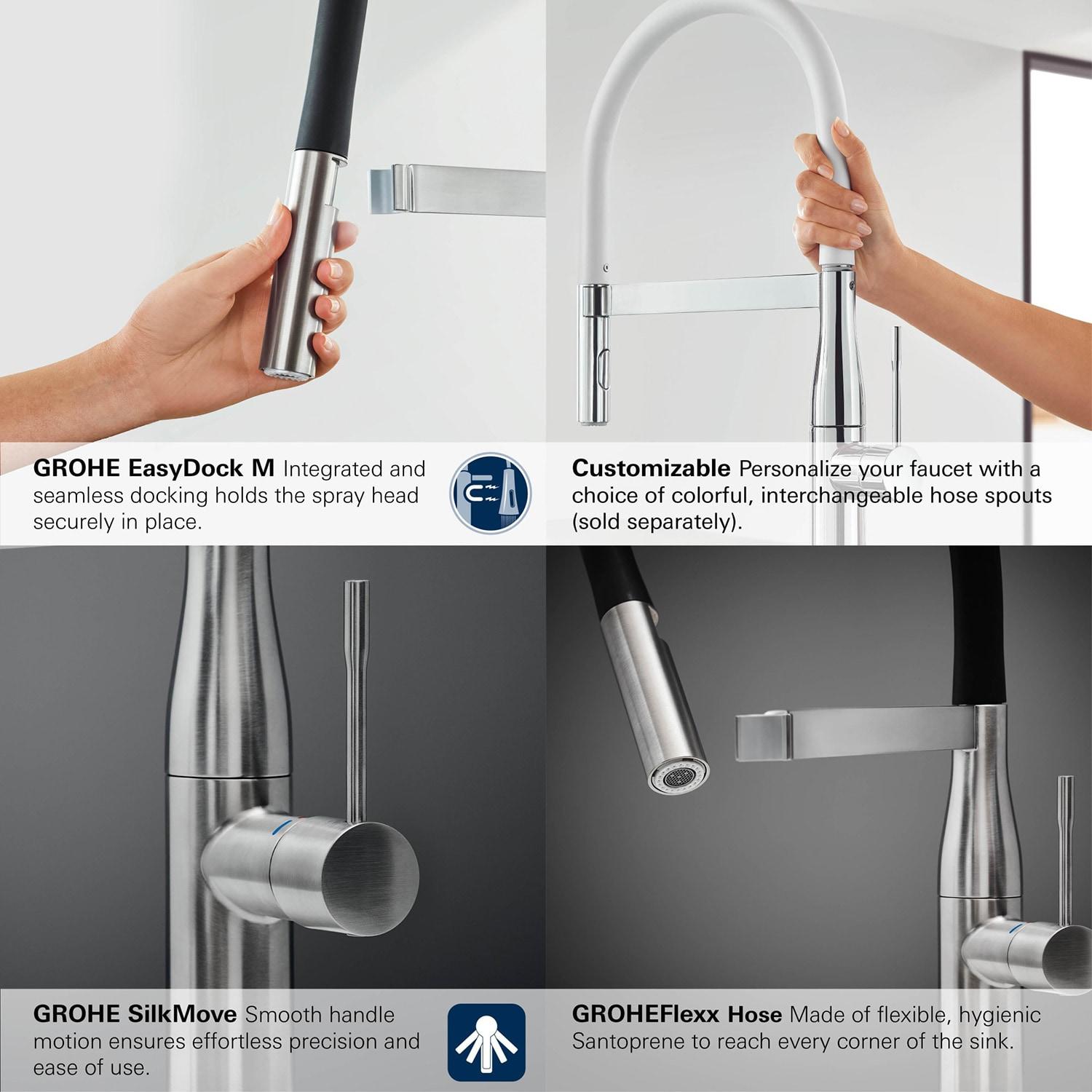 Essence New Single Handle Kitchen Faucet with SilkMove® and with Accessories