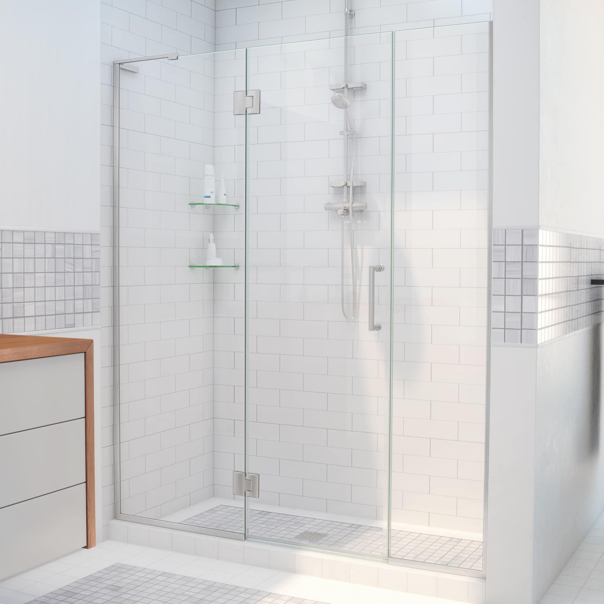 Unidoor-X 48.5" W x 72 " H Frameless Shower Door with Fixed Panel