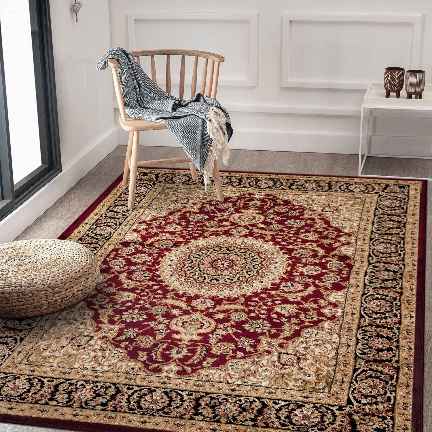 World Rug Gallery Traditional Oriental Medallion Area Rug - Burgundy 2' x 3'