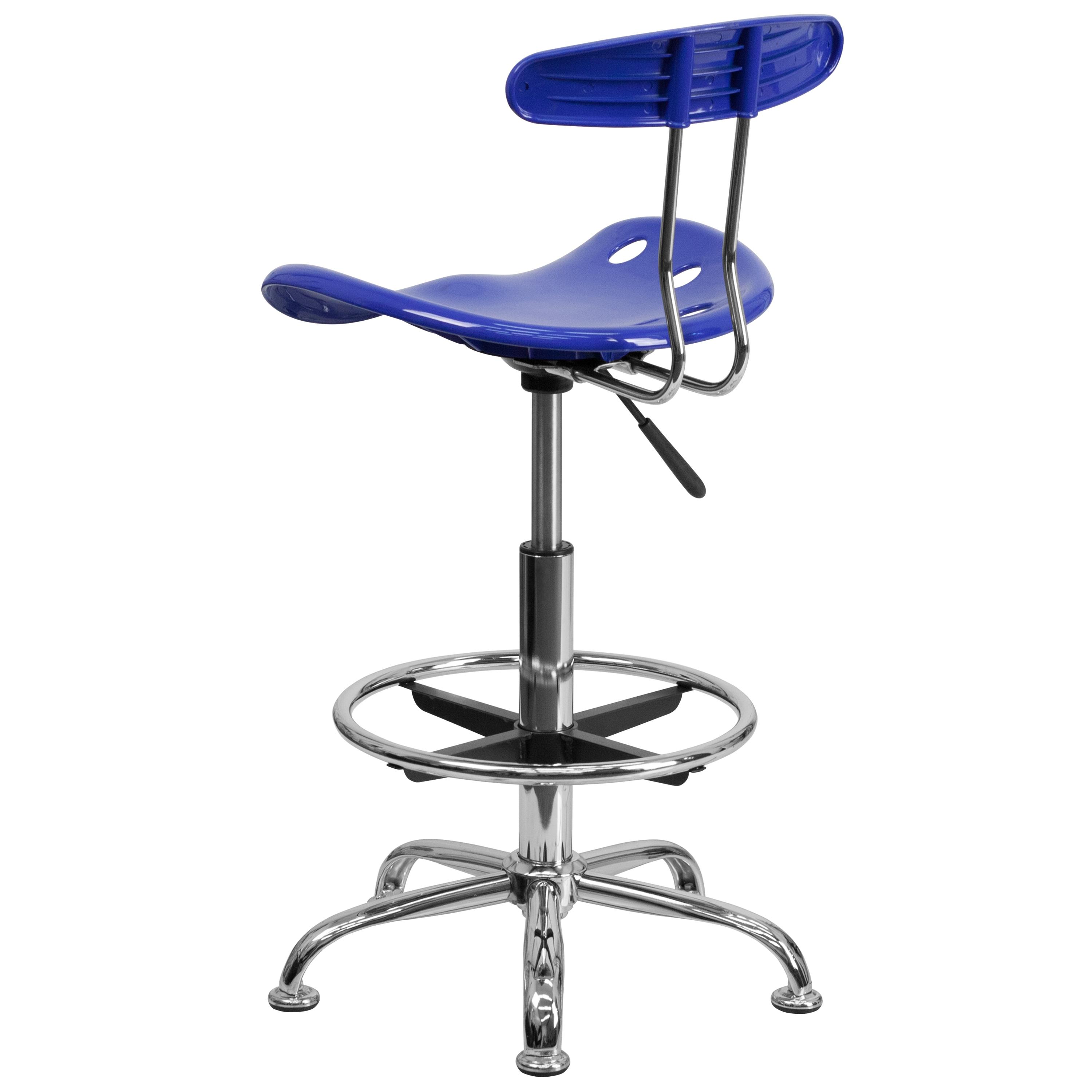 Monroe Vibrant Chrome Drafting Stool with Tractor Seat