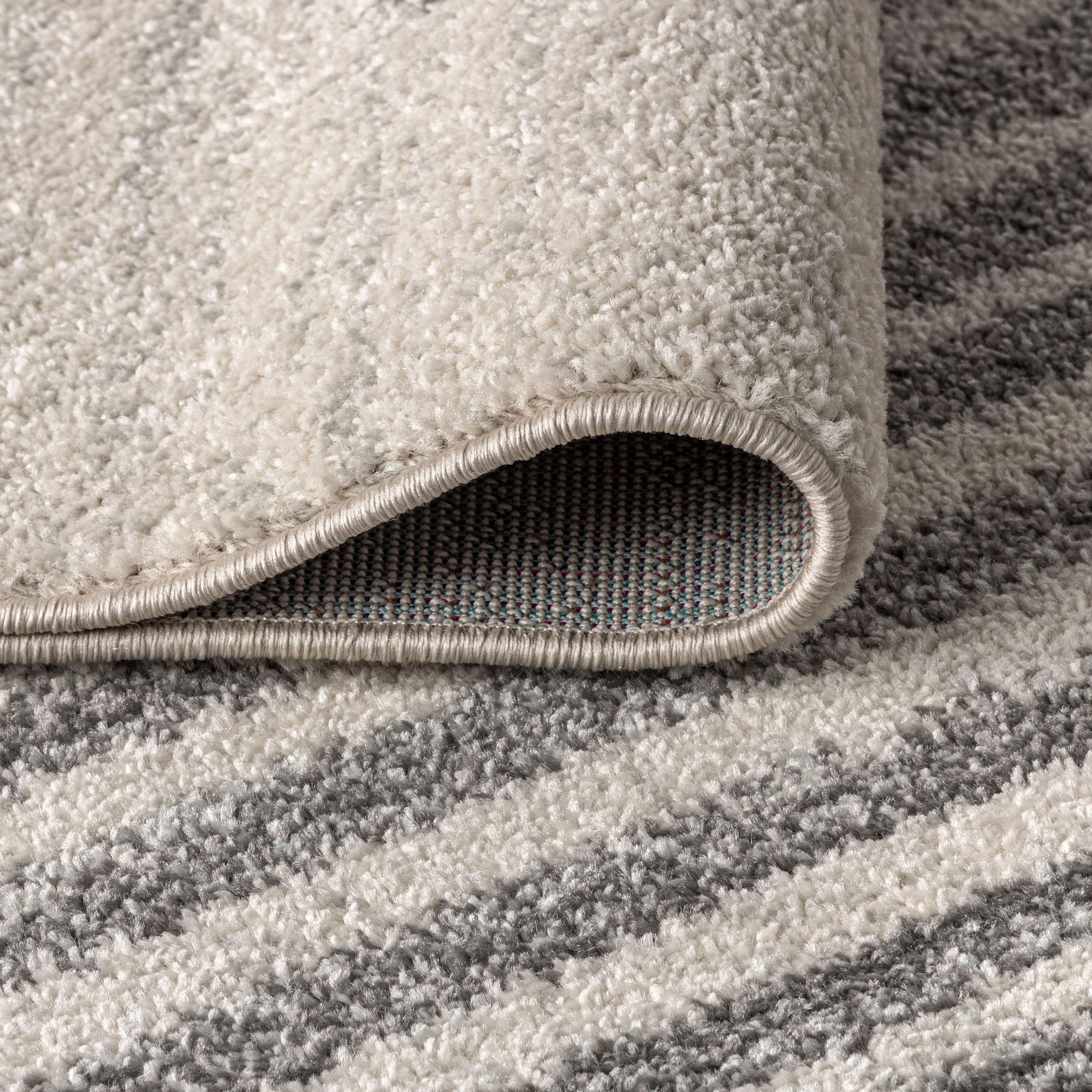 3'x5' Aya Berber Stripe Geometric Area Rug, Cream/Gray - JONATHAN Y
