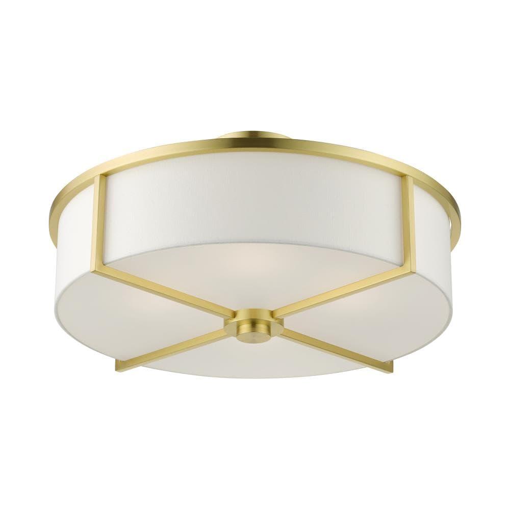 Livex Lighting Wesley 4 - Light Semi-Flush Mount in  Satin Brass