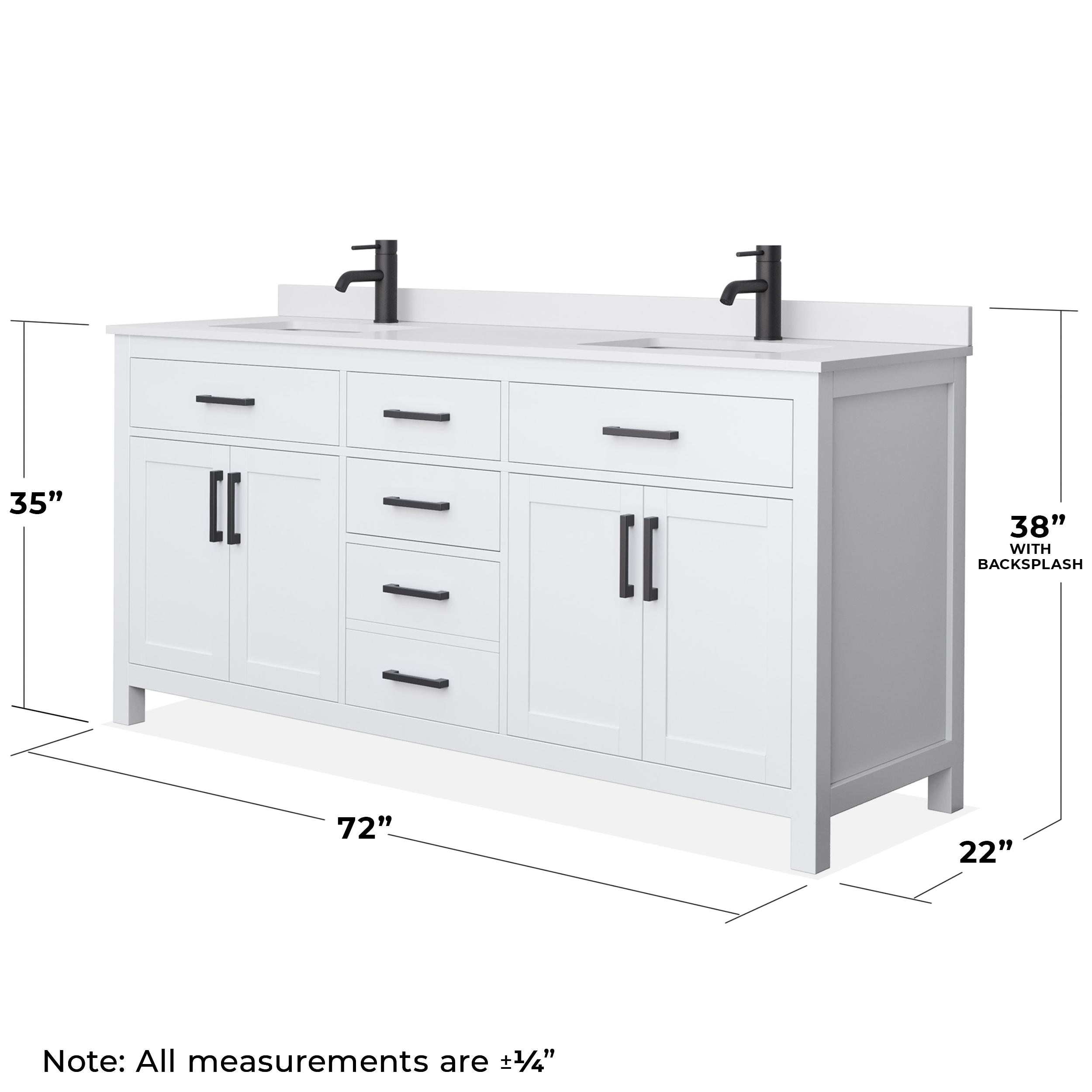 Beckett 72" Freestanding Double Bathroom Vanity with Cultured Marble Top