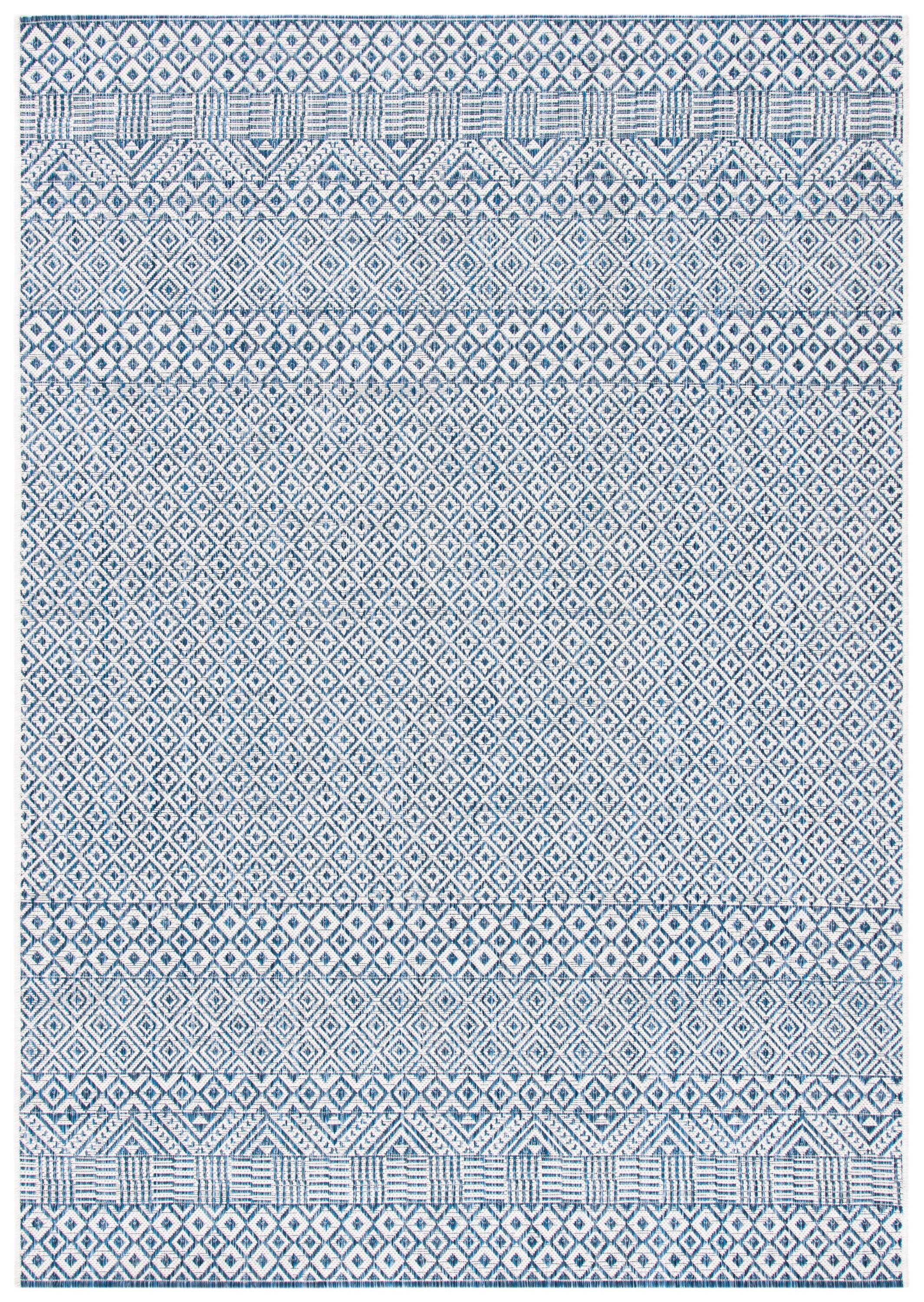 Courtyard CY8235 Power Loomed Indoor and Outdoor Area Rug - Blue/Navy - 6'7"x9'6" - Safavieh