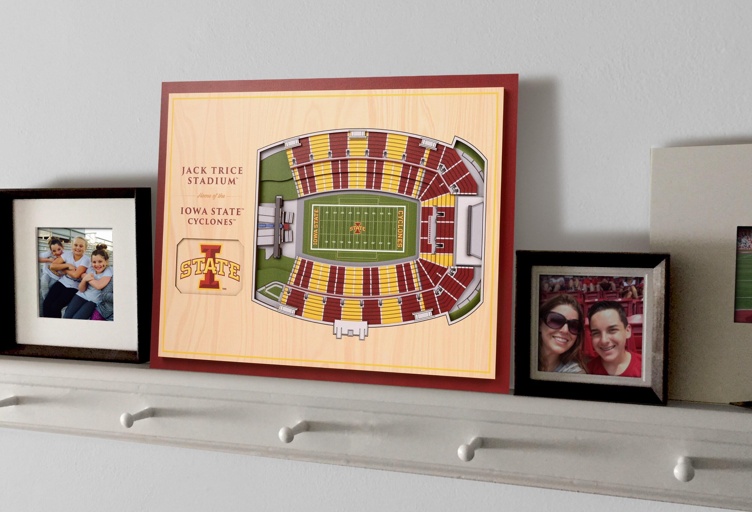 StadiumViews Iowa State Cyclones YouTheFan NCAA Iowa State Cyclones 5-Layer StadiumView 3D Wall Art - Jack Trice Stadium YouTheFan Team Colors Floater frame 13-Inches H x 17-Inches W Sports 3D art