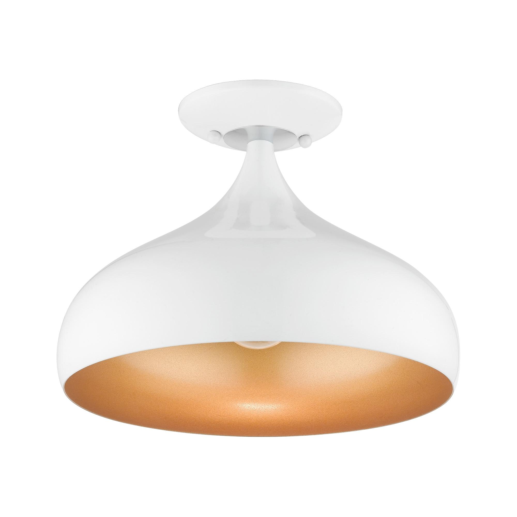 Livex Lighting Amador 1 - Light Semi-Flush Mount in  Shiny White