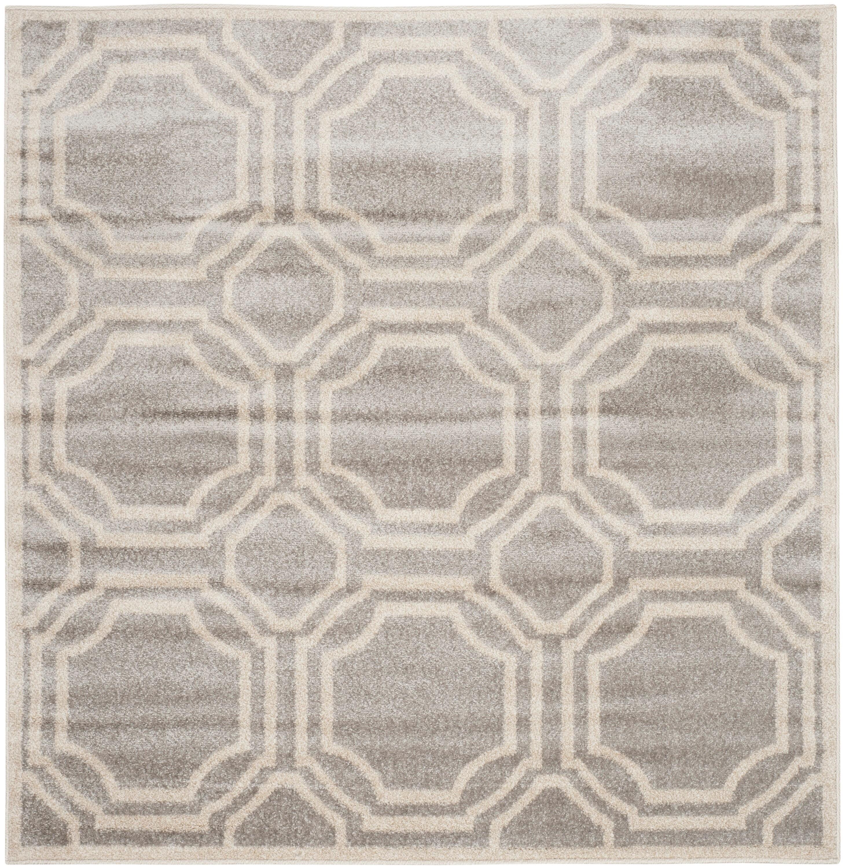 Amherst AMT411 Power Loomed Area Rug - Light Grey/Ivory - 5'x5' - Safavieh.