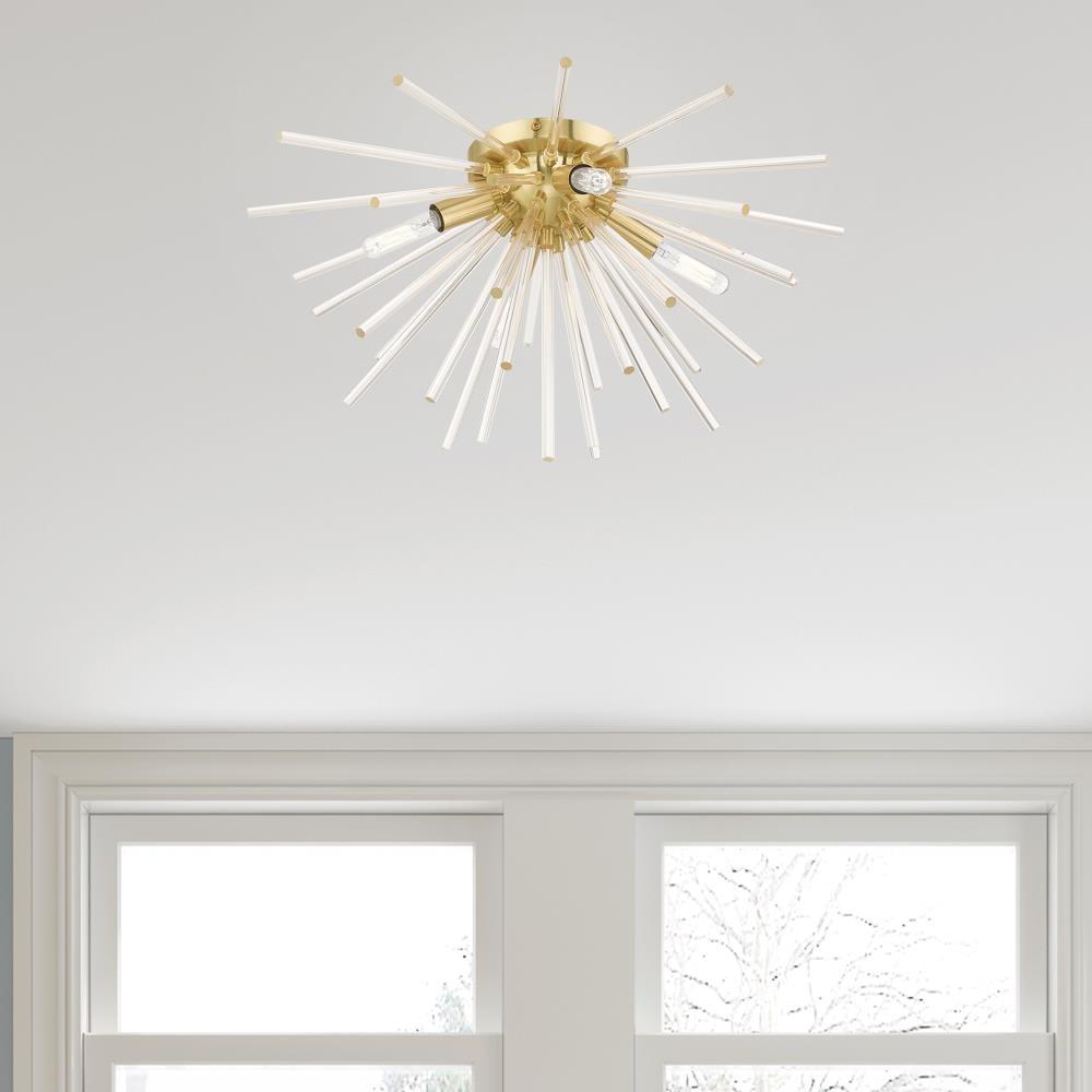 Livex Lighting Utopia 4 - Light Flush Mount in  Satin Brass