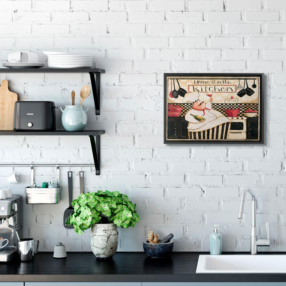 Ebony Framed Abstract Chef Canvas Print, 20" x 16"