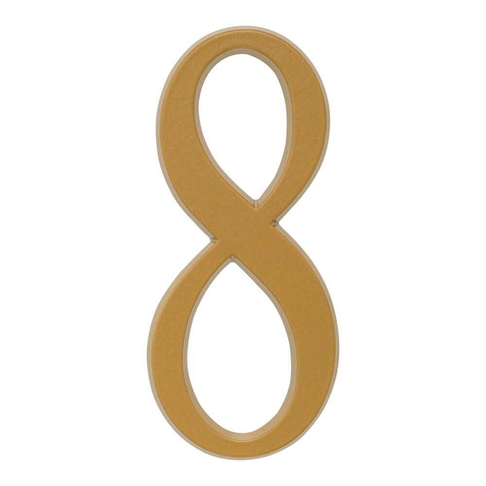 Satin Brass Die Cast Metal House Number 8 Sticker