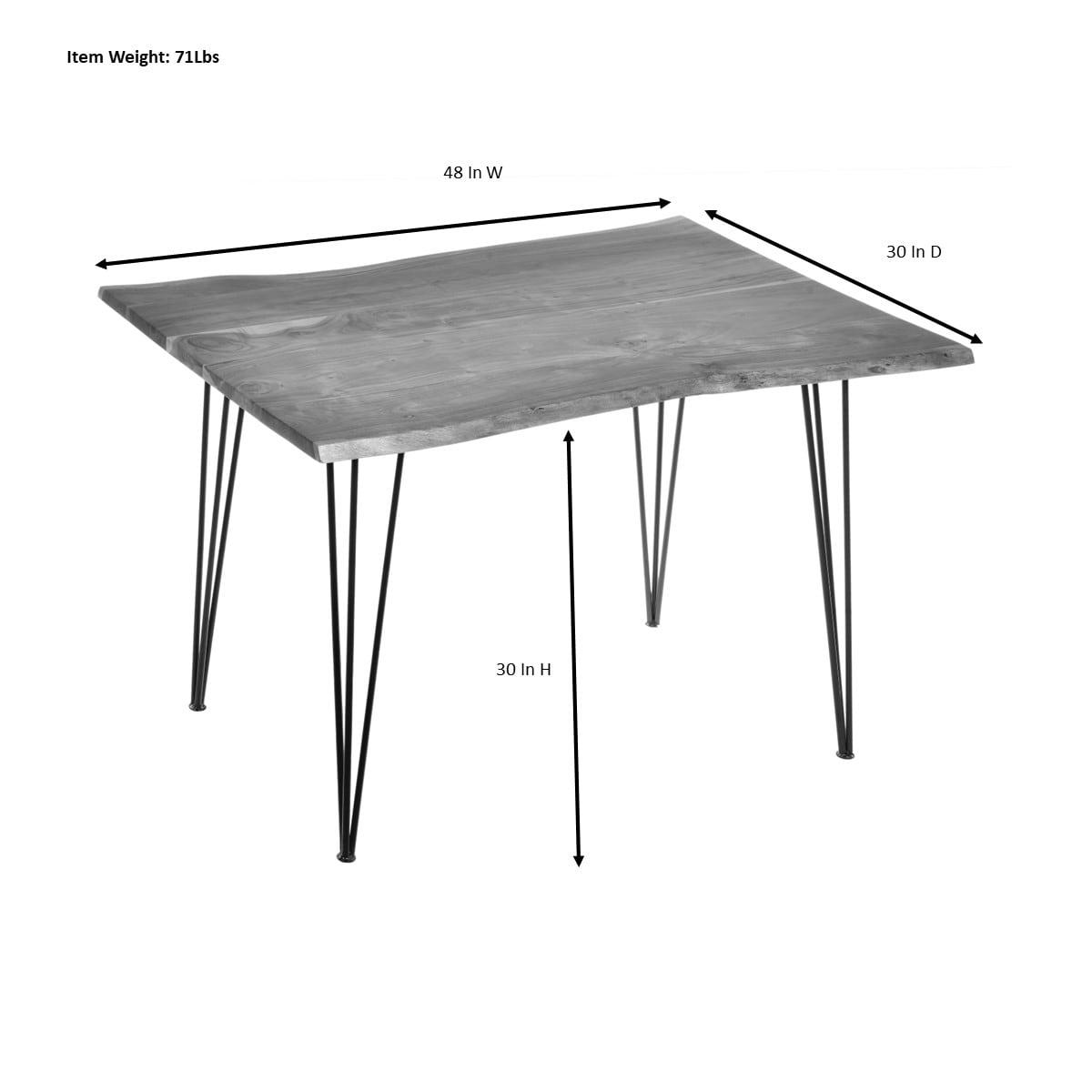 Carolina Classics Seti Live Edge Dining Table in Elm and Gold