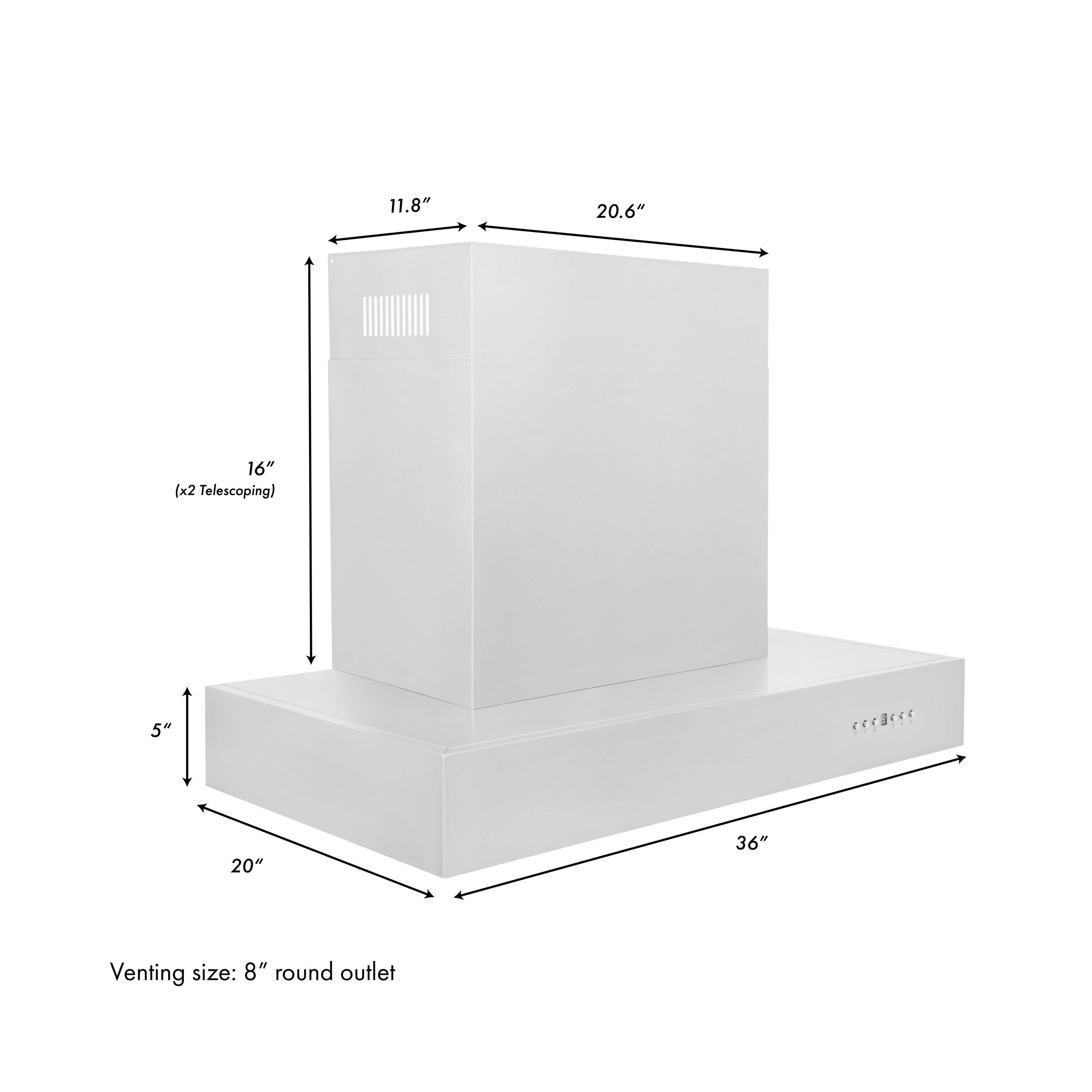 ZLINE ZLINE 36 in. Ducted Professional Wall Mount Range Hood in Stainless Steel (KECOM-36)
