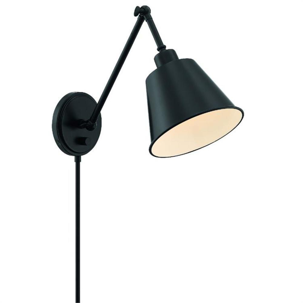 Crystorama Lighting Mitchell 1 - Light Swing Arm Lamp in  Matte Black