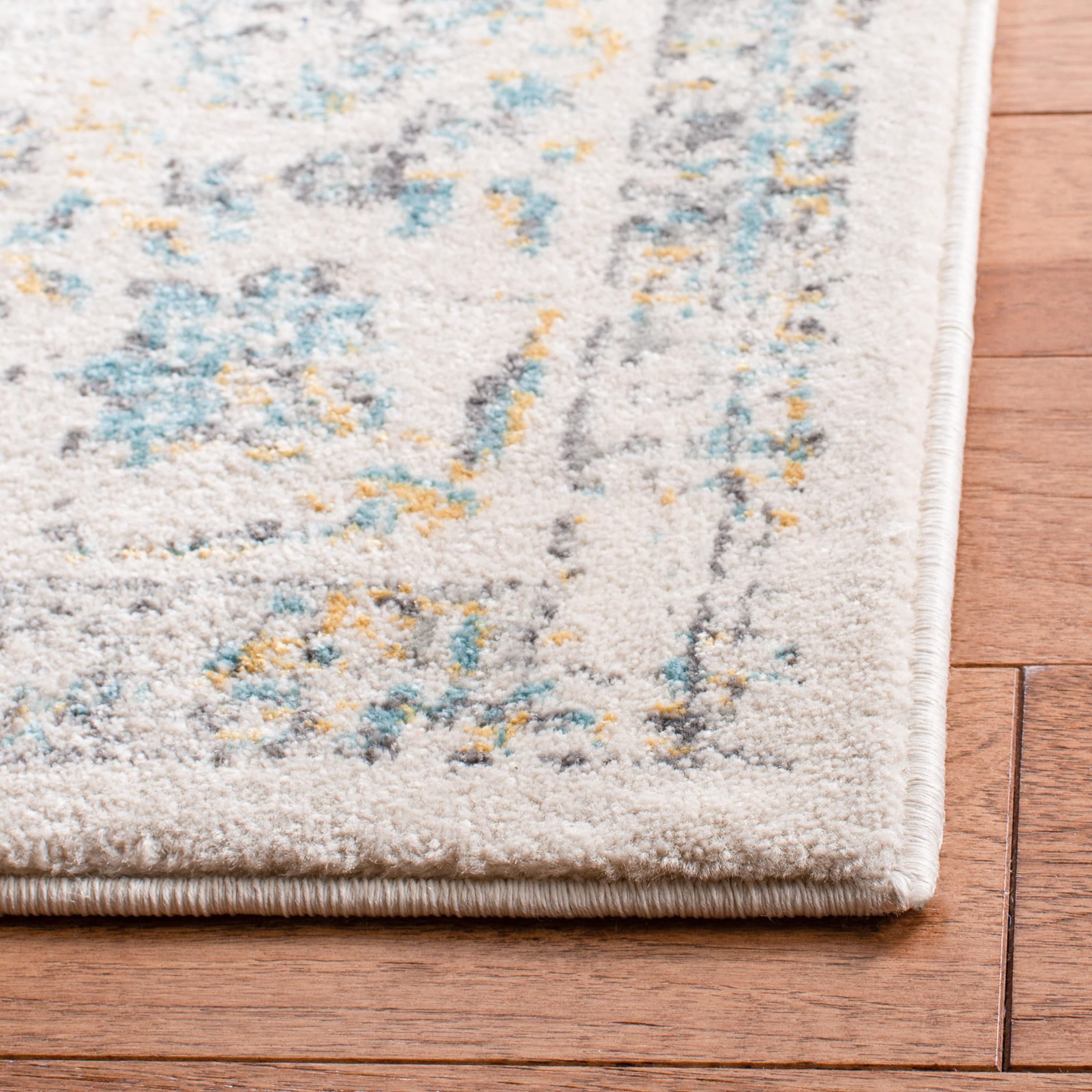 Evoke EVK220 Power Loomed Area Rug - Ivory/Blue - 5'3"x5'3" - Safavieh.
