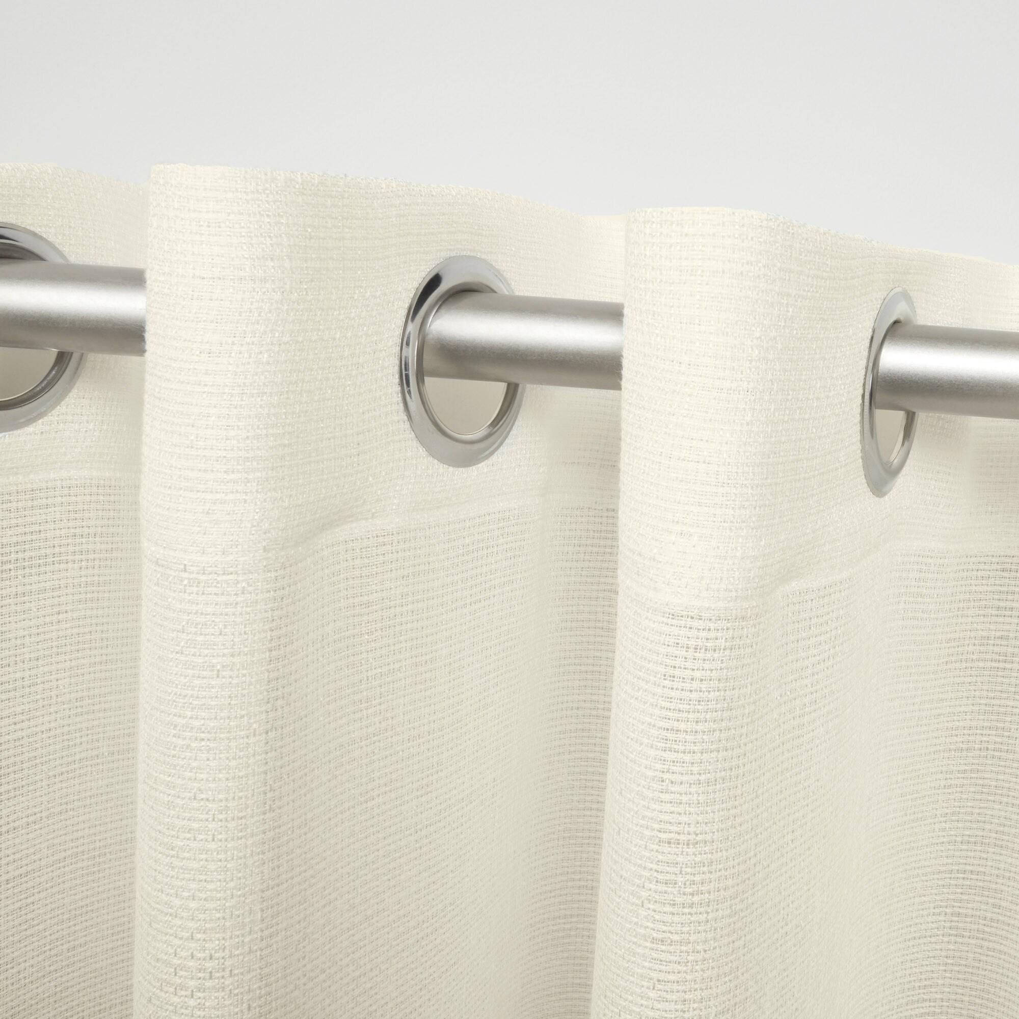 Set of 2 84"x54" Miami Textured Indoor/Outdoor Grommet Top Curtain Panel Ivory - Exclusive Home