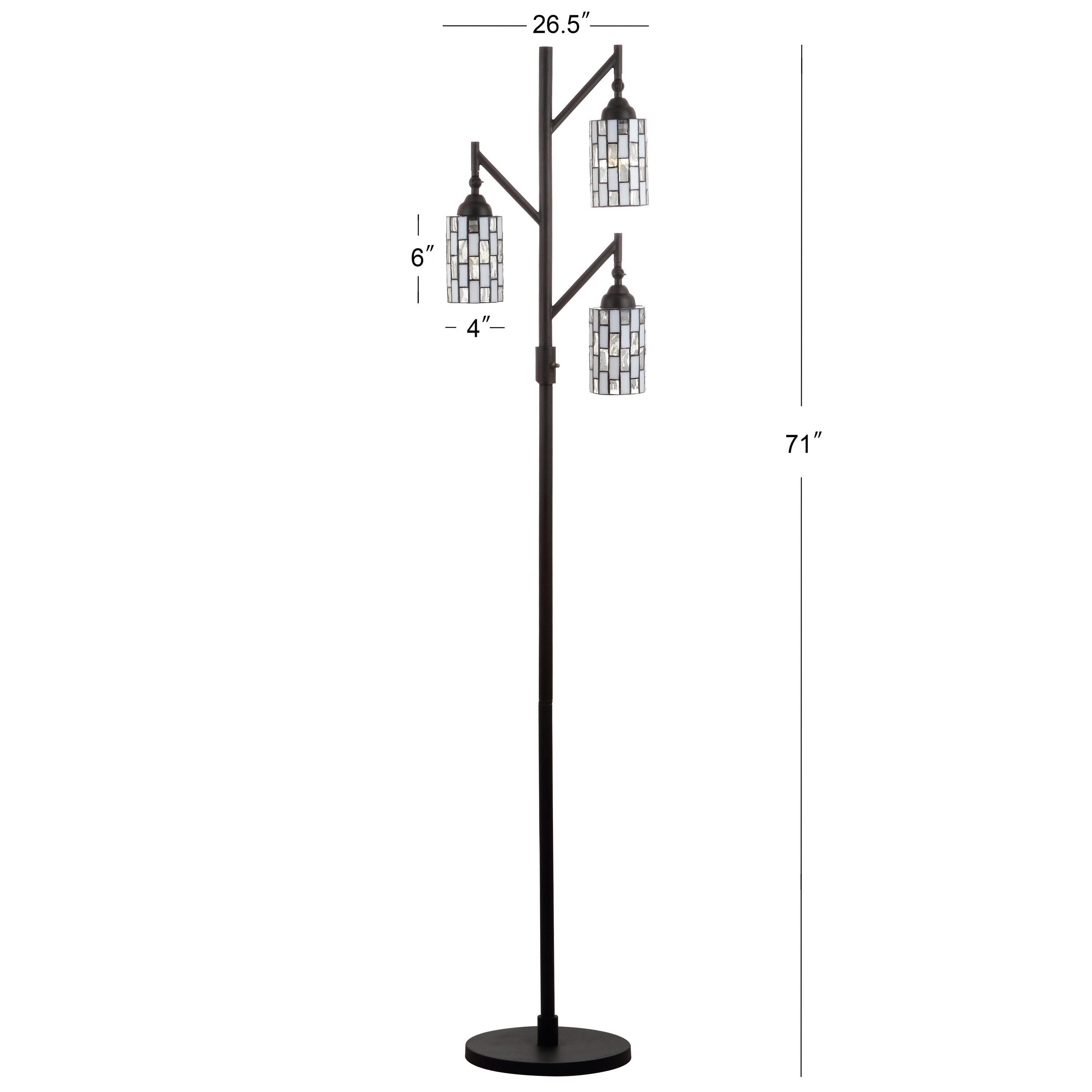 Jonathan Y Lighting Jyl8012a Lewis 3 Light 71" Tall Led Tiffany And Tree Floor Lamp -