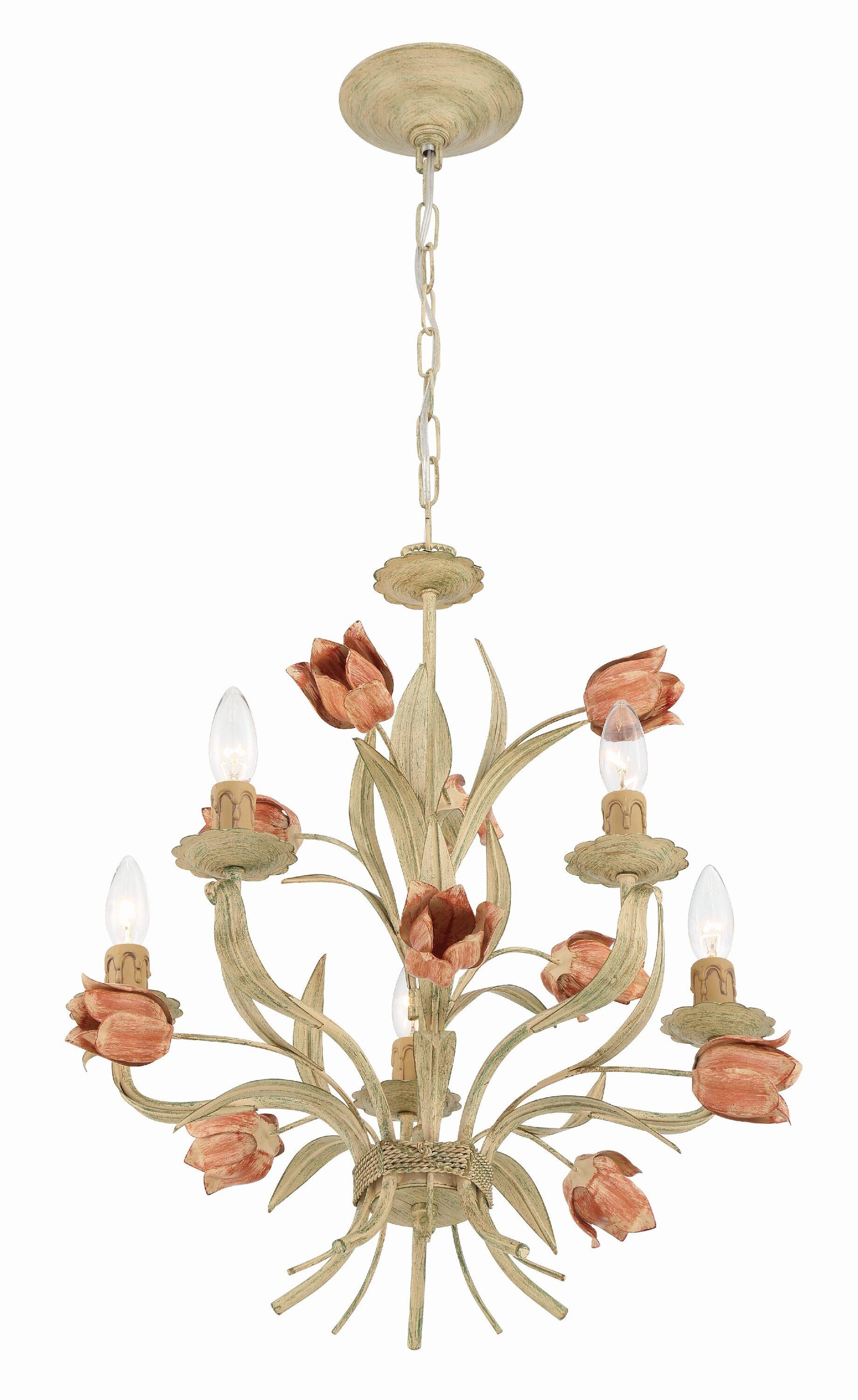 Crystorama Lighting Southport 5 - Light Chandelier in Sage Rose