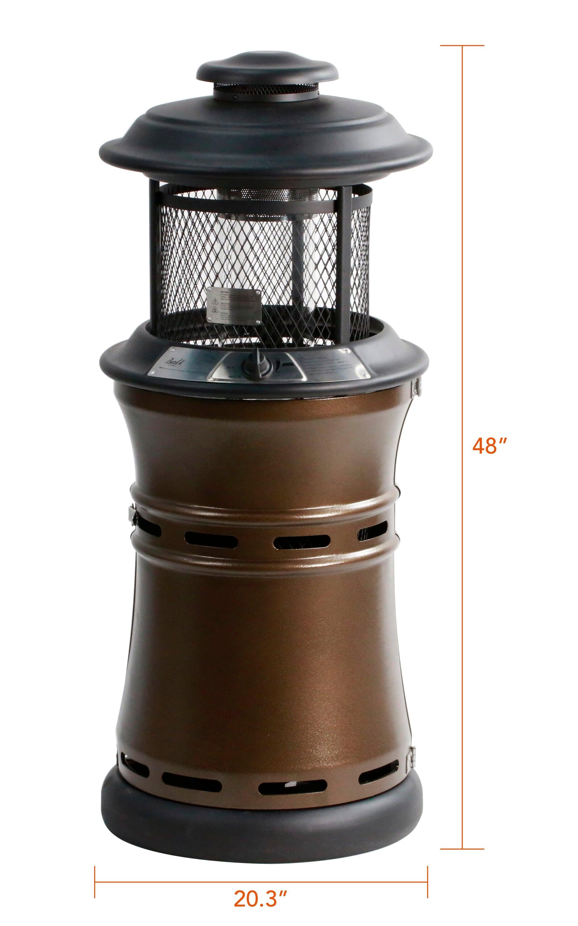 Heatmaxx 36000 BTU Gas Floor Standing Dancing Flame Outdoor Patio Portable Heater Bronze