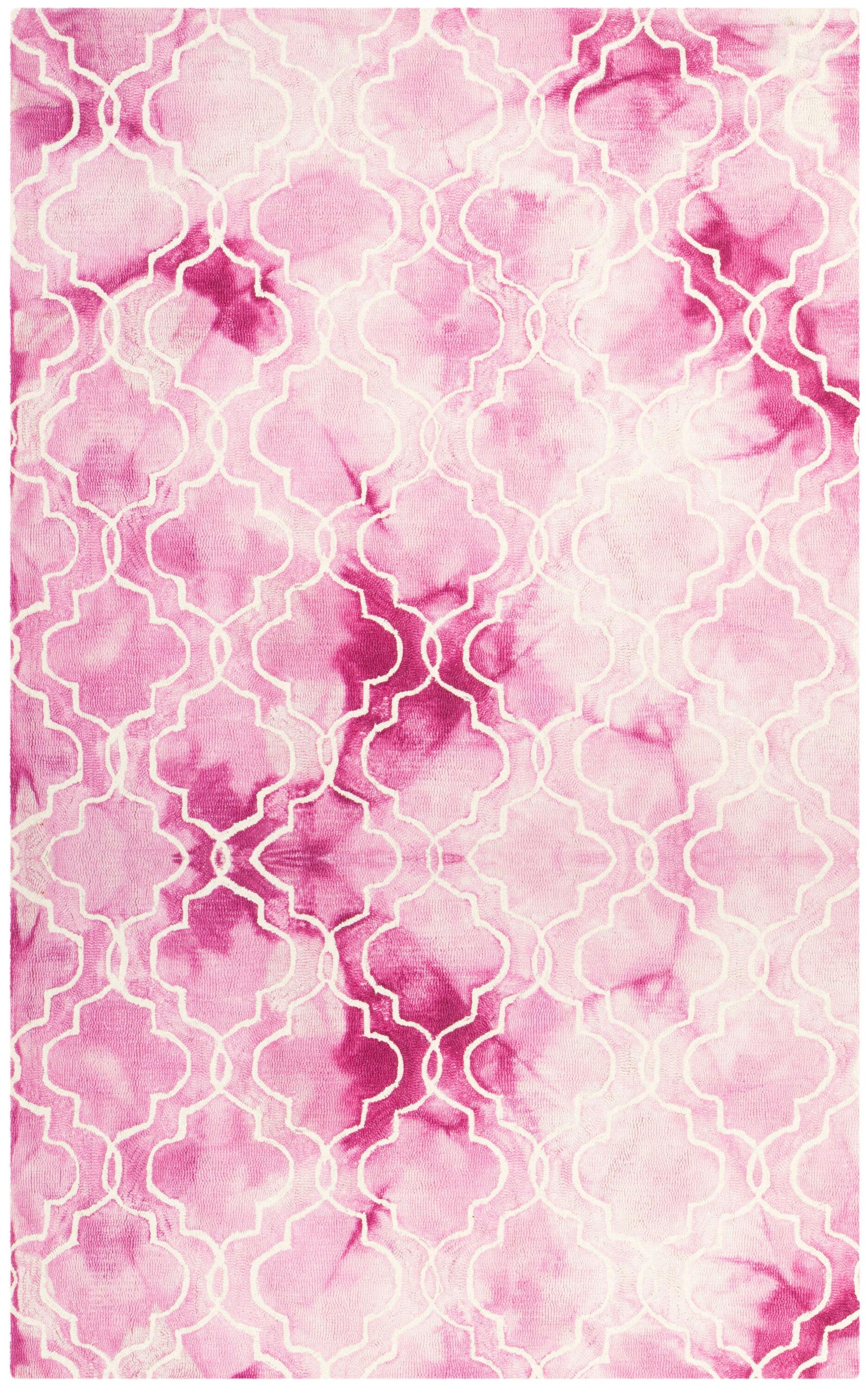 Dip Dye DDY676 Hand Tufted Indoor Area Rug - Rose/Ivory - 5'x8' - Safavieh